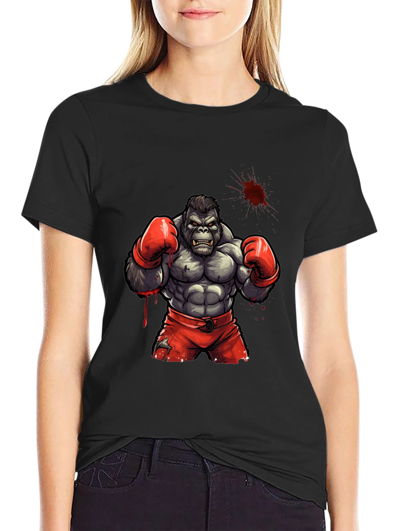 Gorilla Boxer Graphic Tee - Black