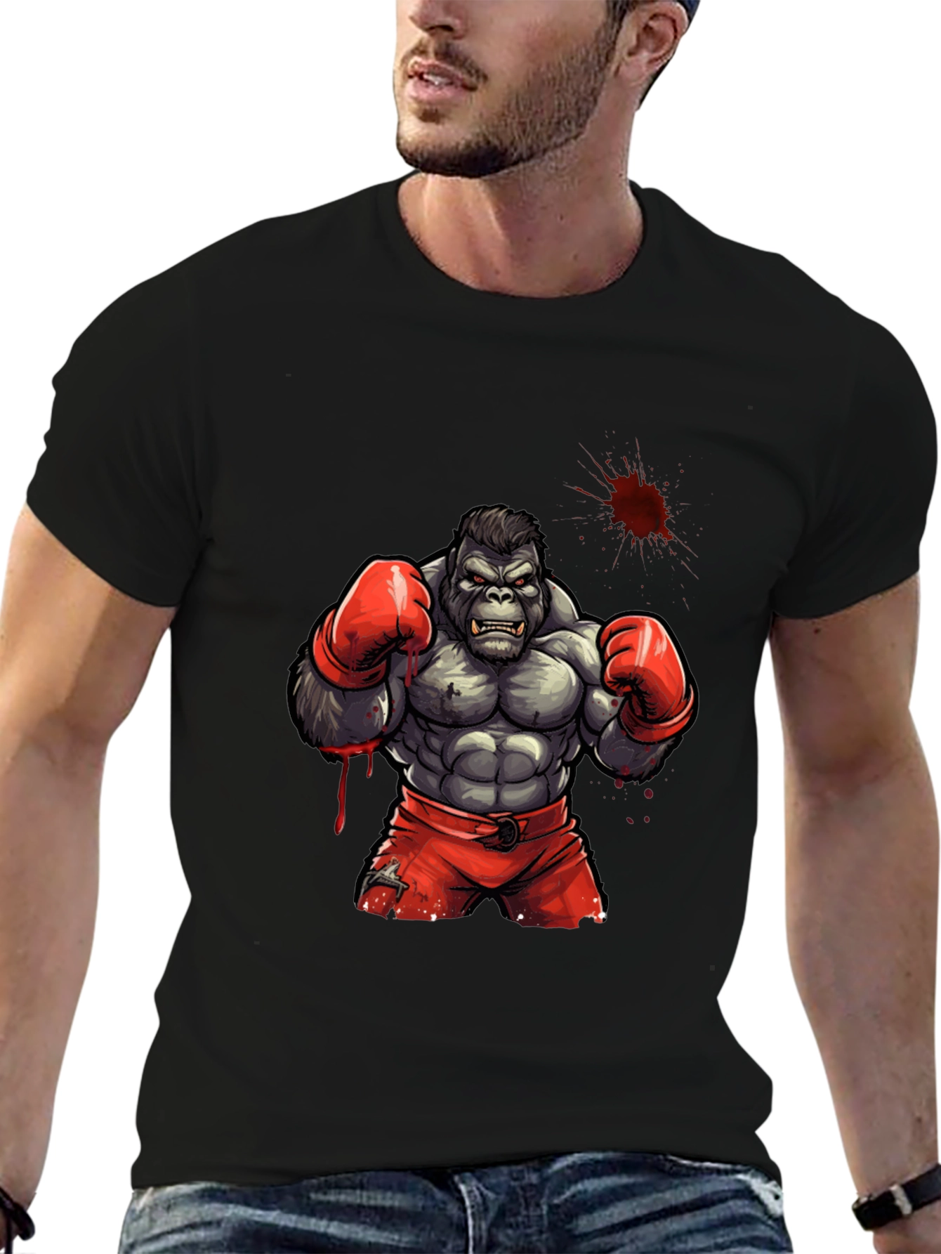 Gorilla Boxer Graphic Tee - Black