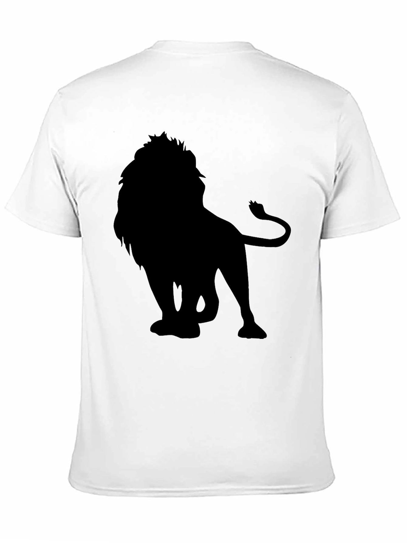 Lion Silhouette Black T-Shirt for Men