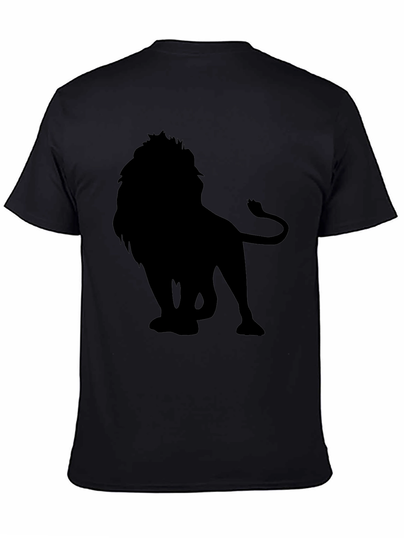 Lion Silhouette Black T-Shirt for Men