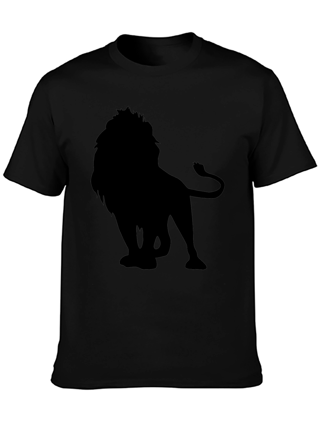 Lion Silhouette Black T-Shirt for Men
