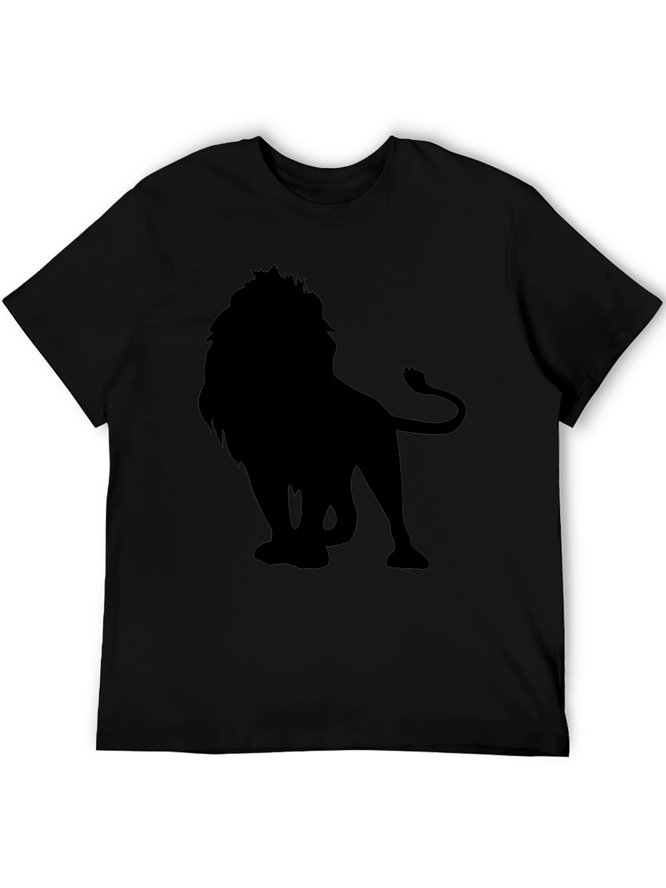 Lion Silhouette Black T-Shirt for Men