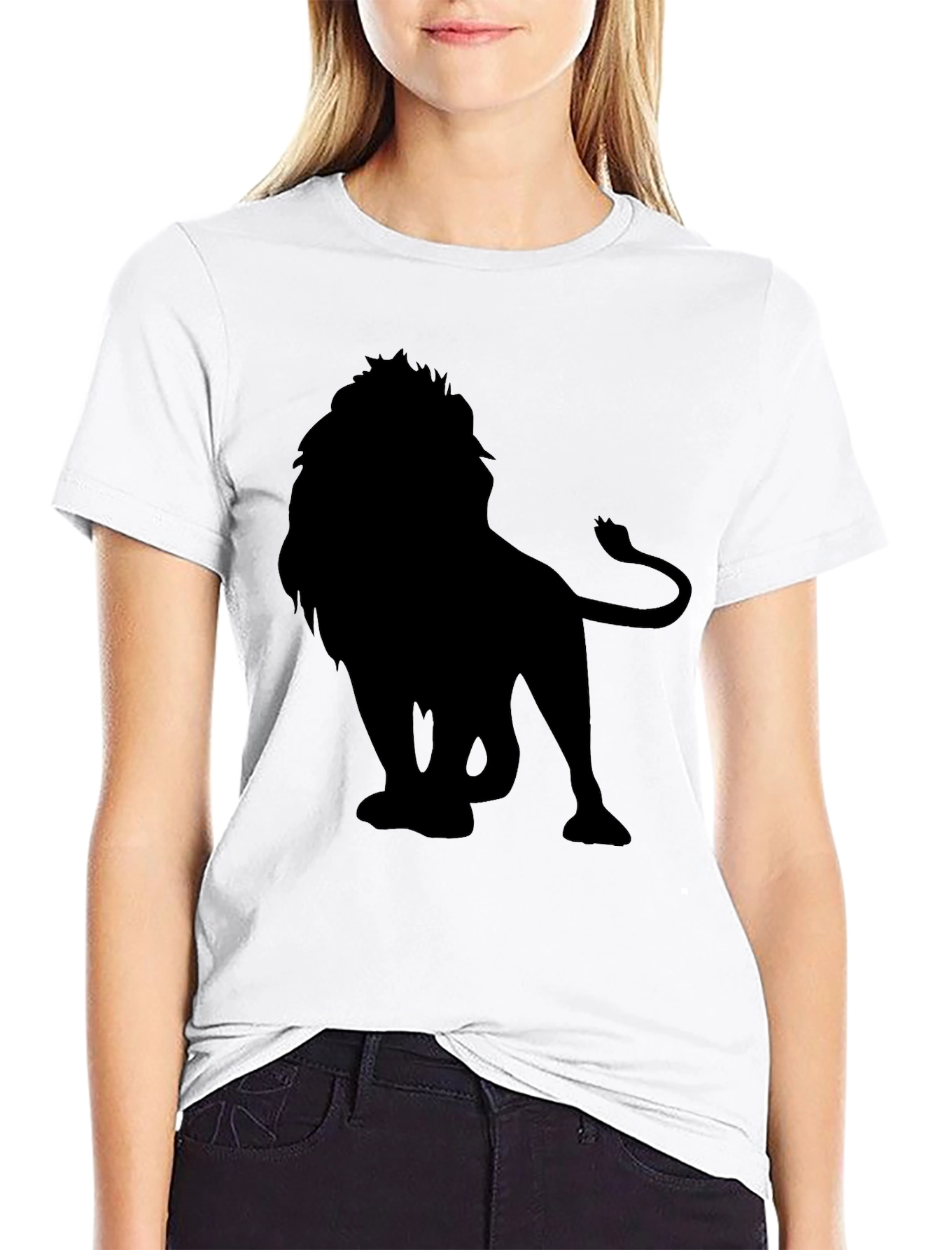 Lion Silhouette Black T-Shirt for Men