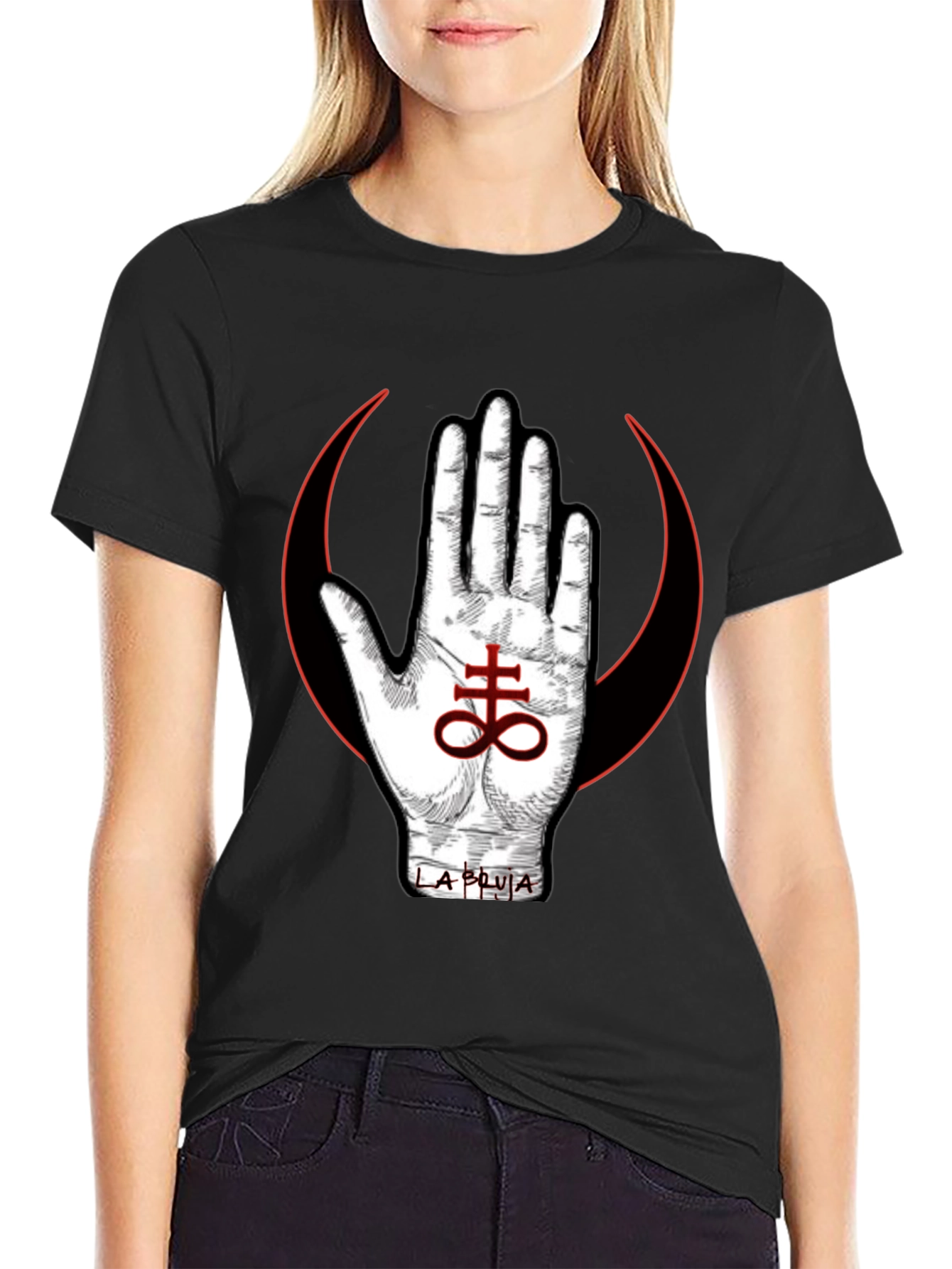 Occult Symbol T-Shirt - Hand & Leviathan Cross Design