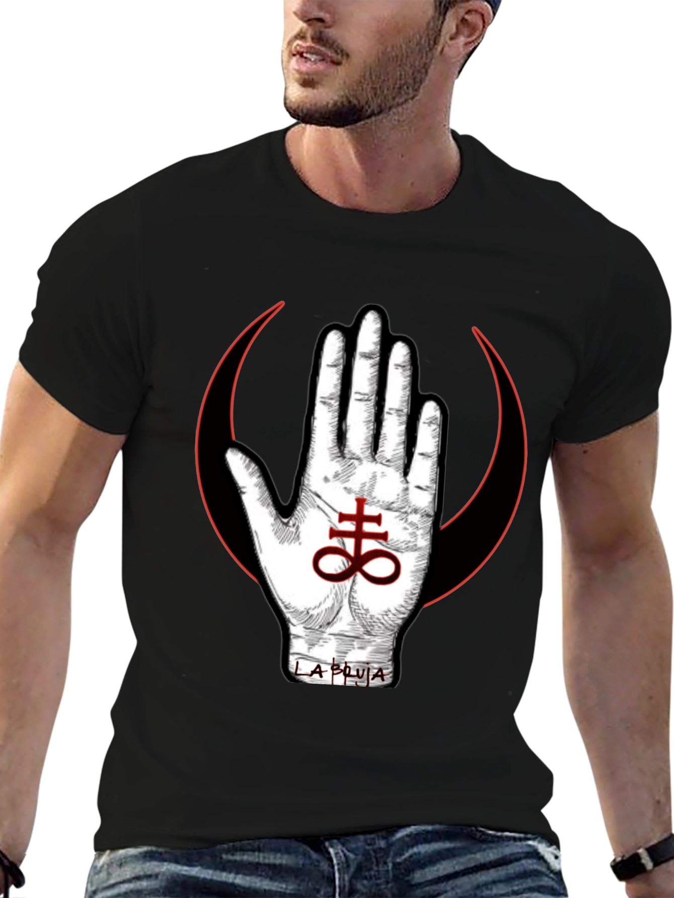 Occult Symbol T-Shirt - Hand & Leviathan Cross Design