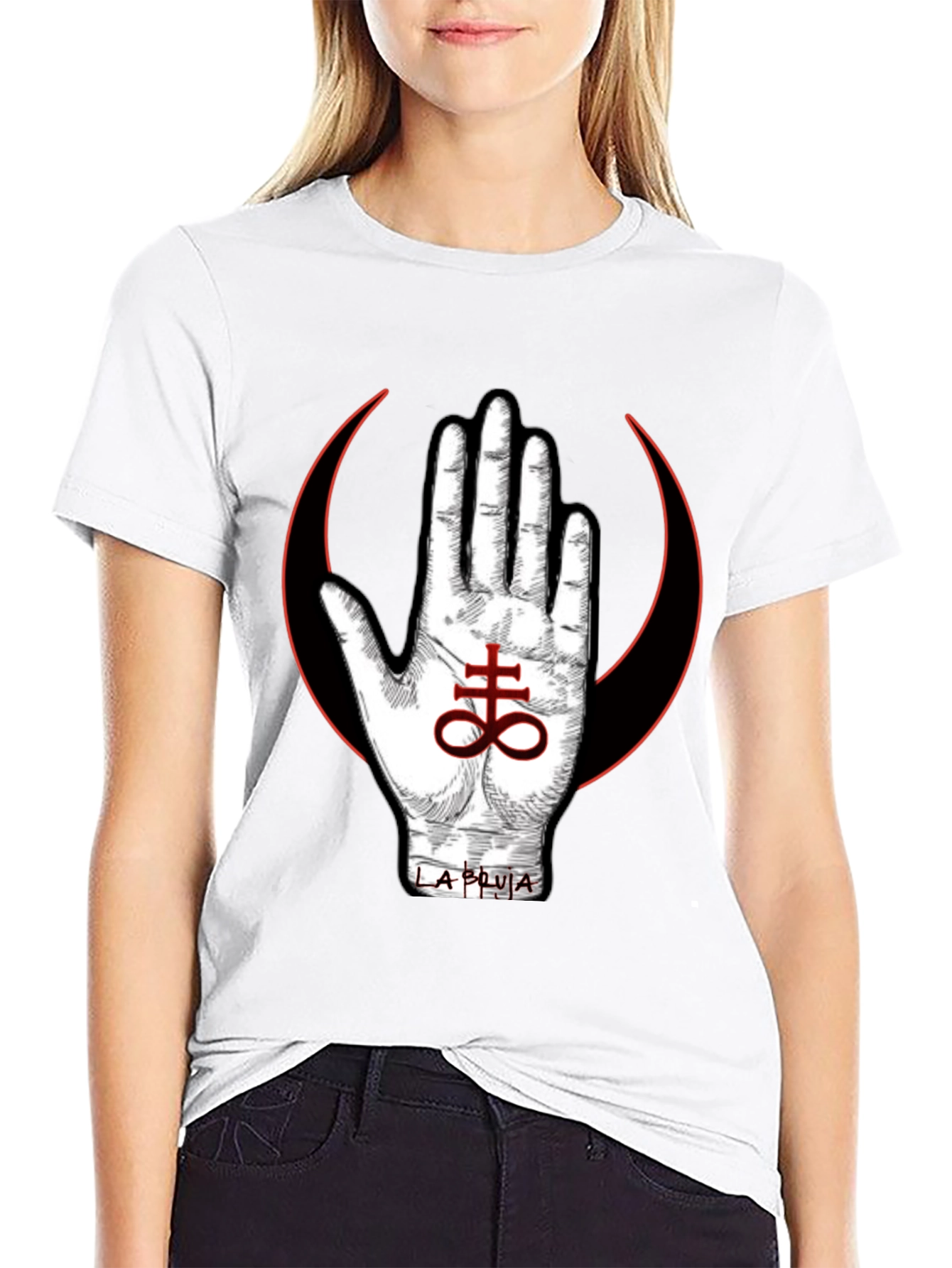 Occult Symbol T-Shirt - Hand & Leviathan Cross Design