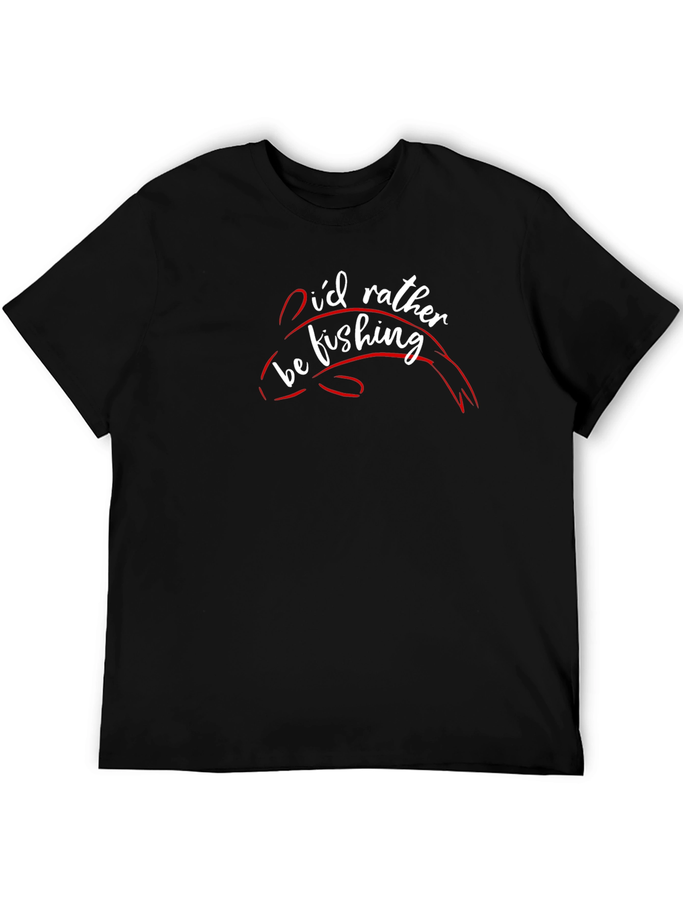 Id Rather Be Fishing Black T-Shirt