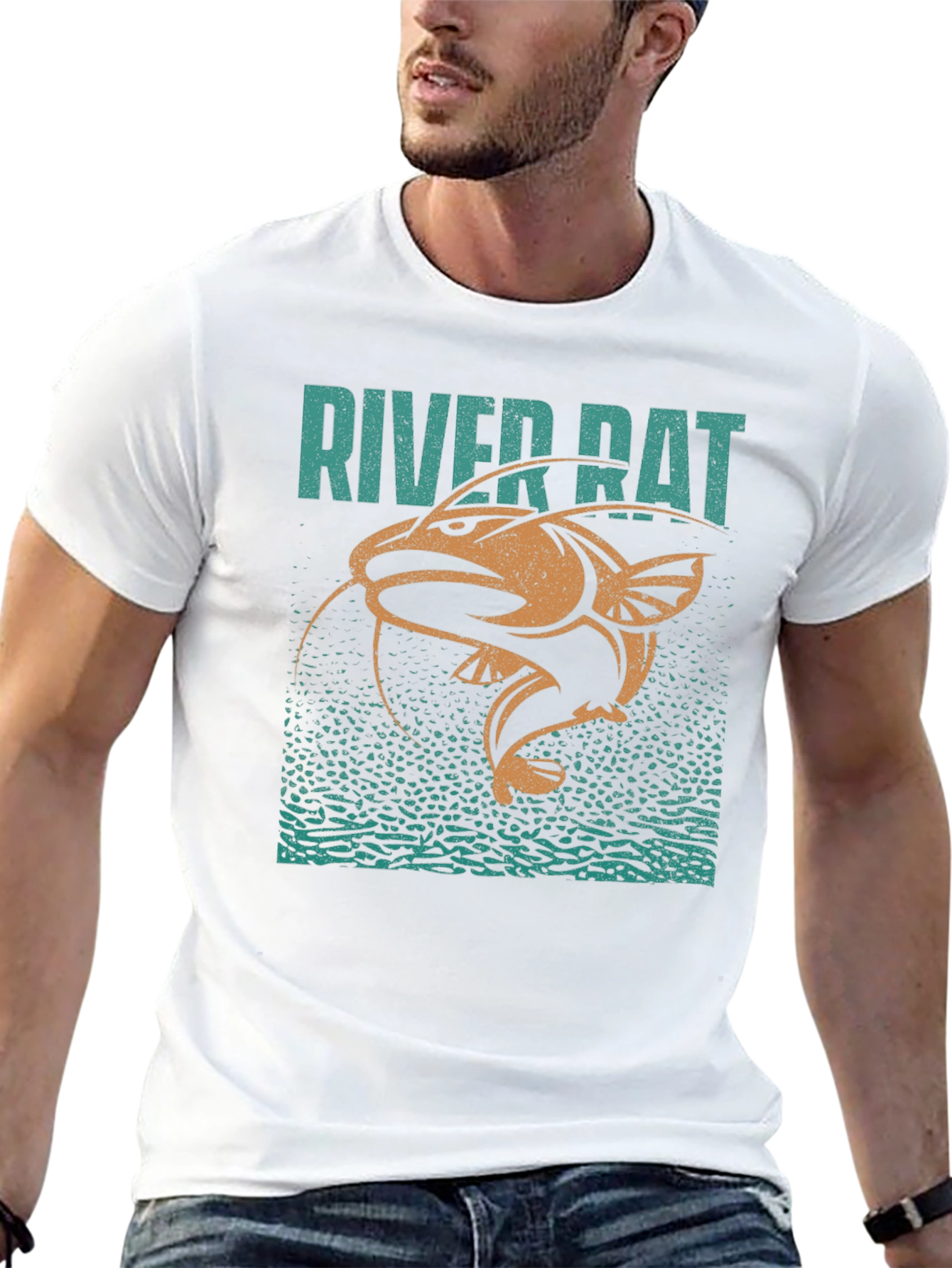 River Rat Graphic T-Shirt - Fishing Humor Tee