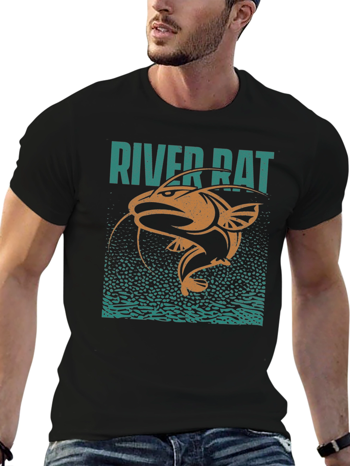 River Rat Graphic T-Shirt - Fishing Humor Tee