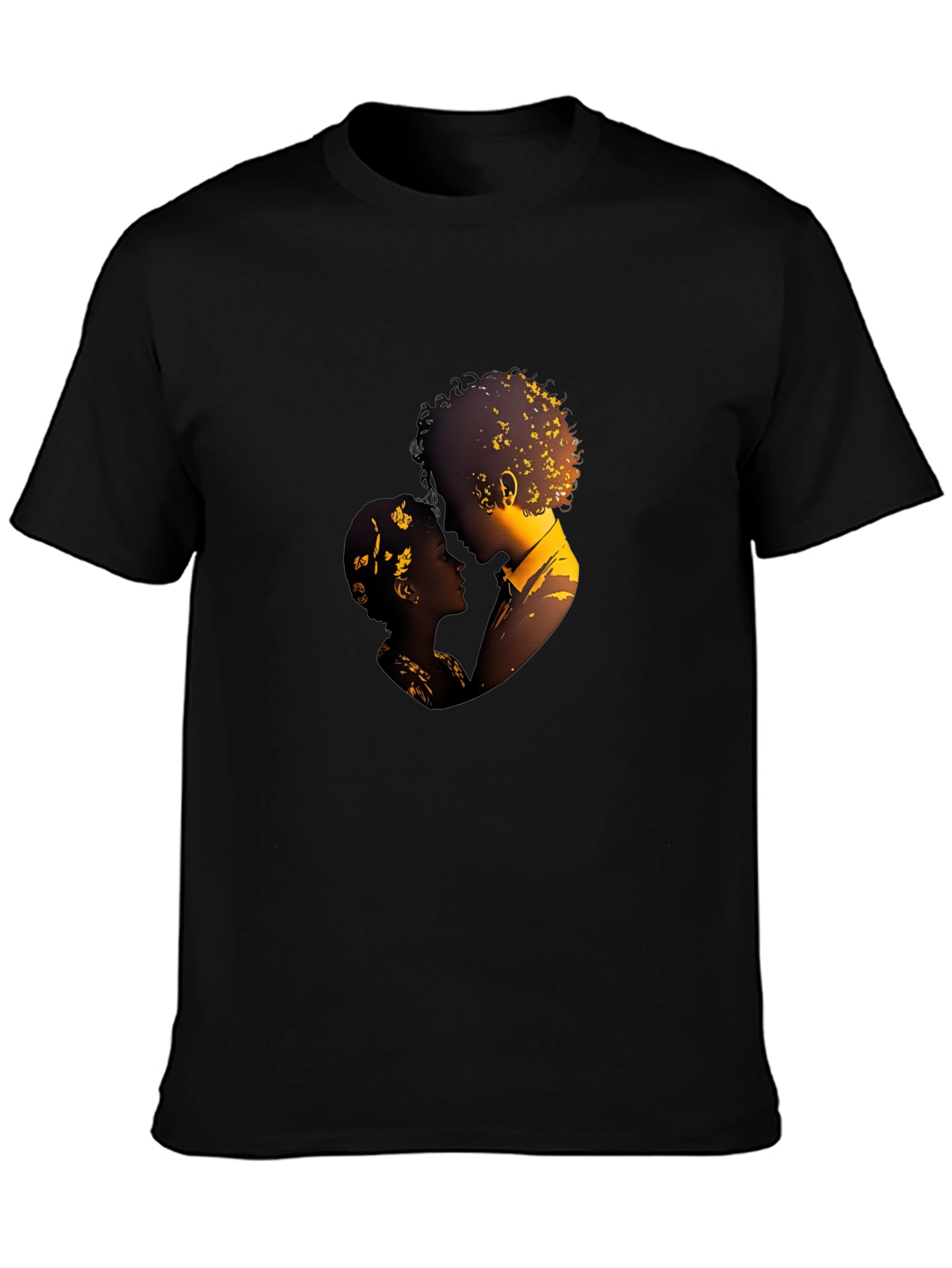 Romantic Silhouette Graphic Tee - Black