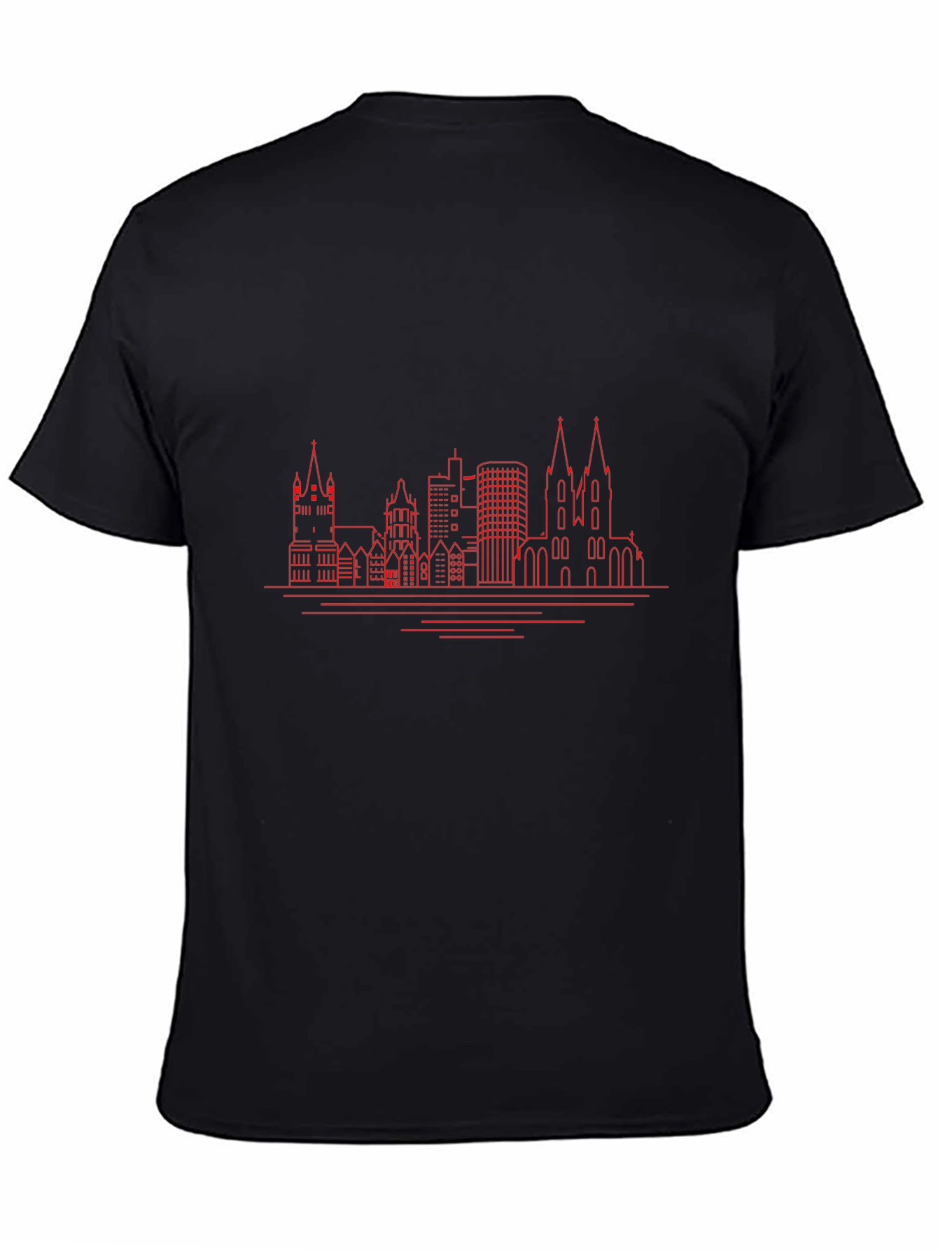 Cityscape Outline Graphic Tee - Black