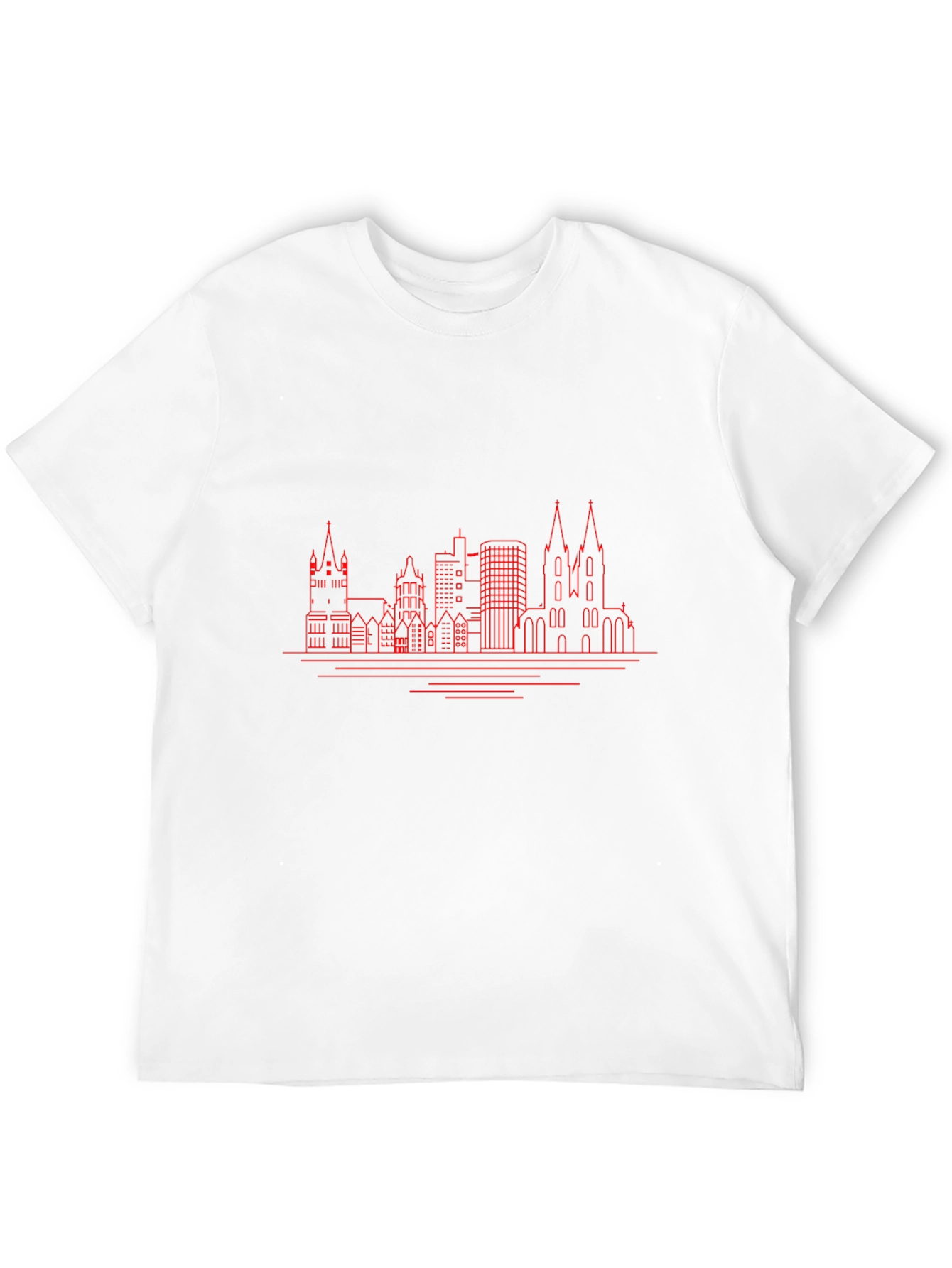 Cityscape Outline Graphic Tee - Black