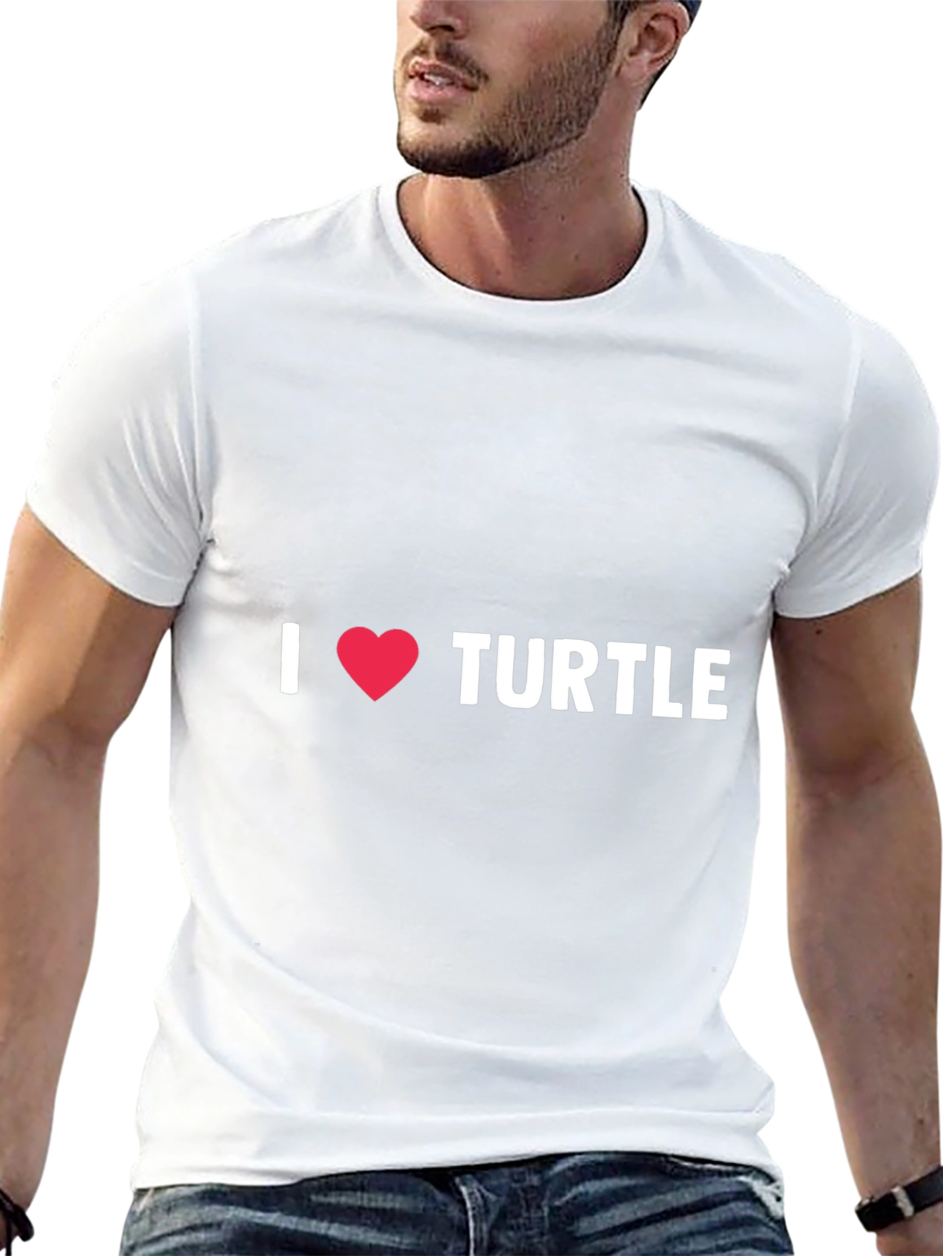 I Love Turtles T-Shirt - Black Cotton
