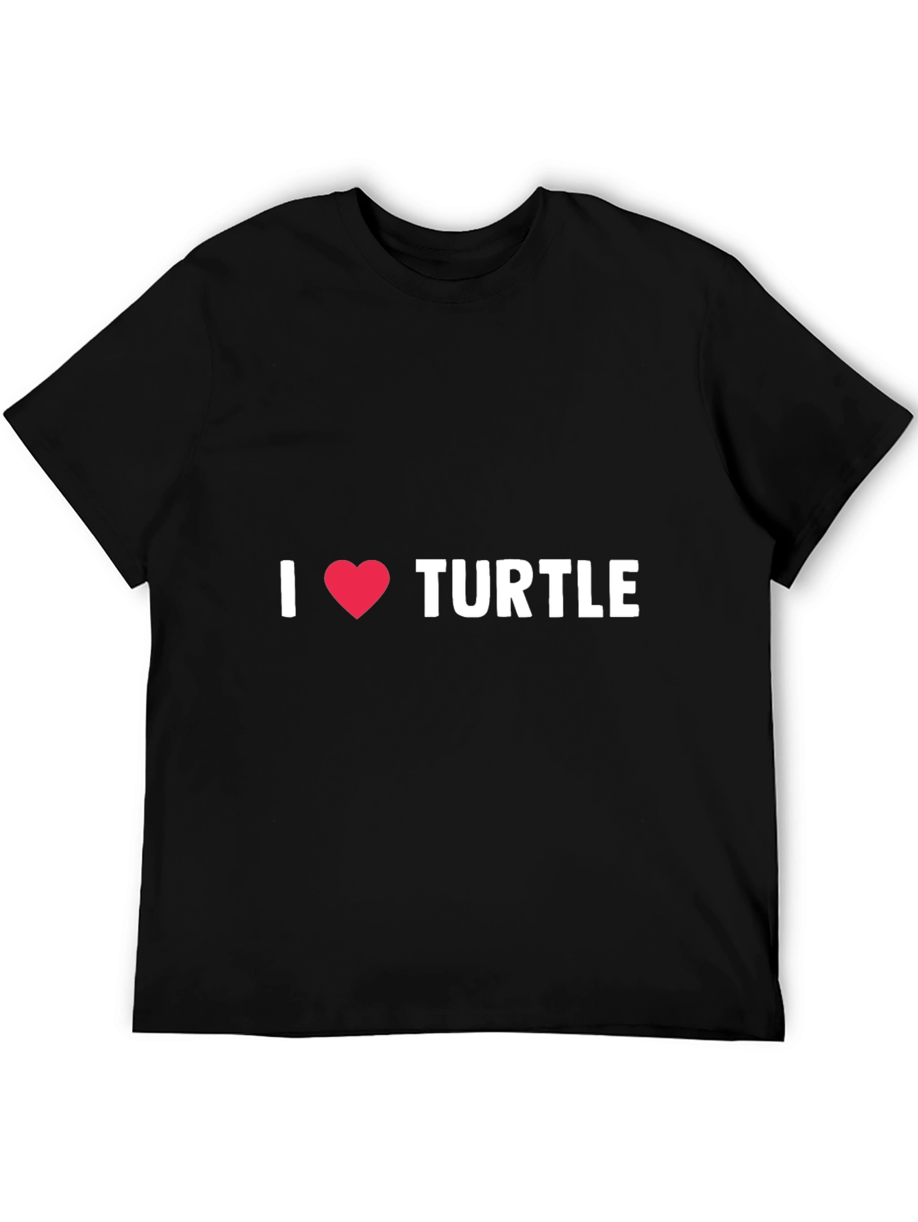 I Love Turtles T-Shirt - Black Cotton