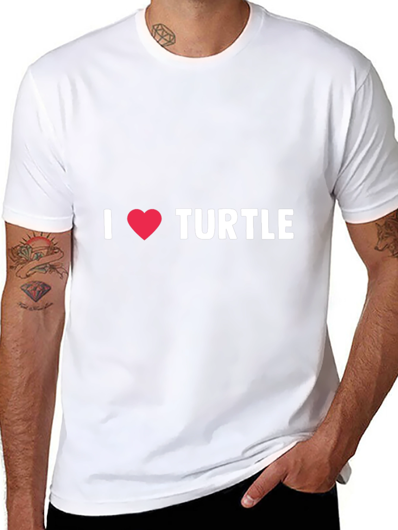 I Love Turtles T-Shirt - Black Cotton