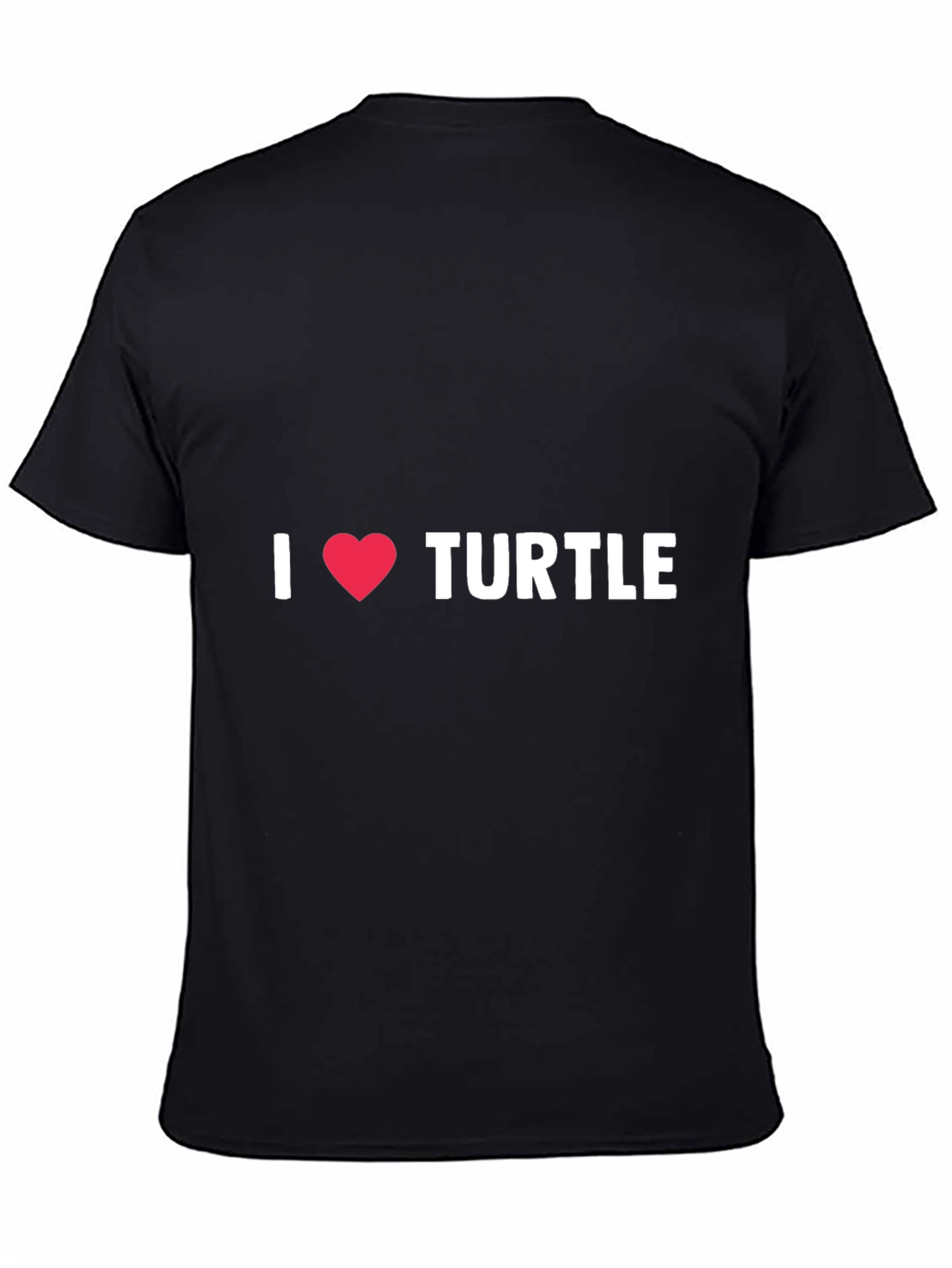 I Love Turtles T-Shirt - Black Cotton