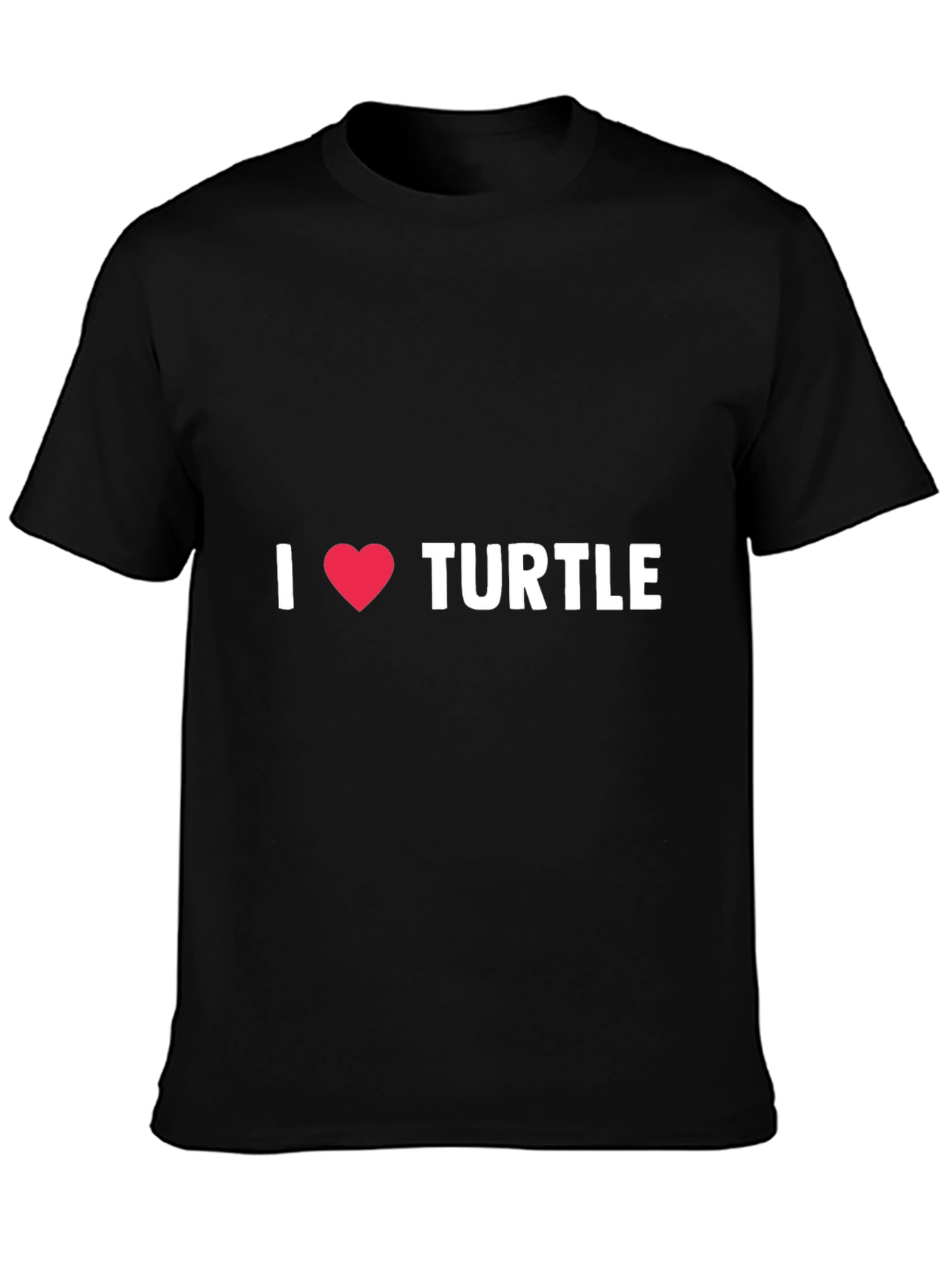 I Love Turtles T-Shirt - Black Cotton