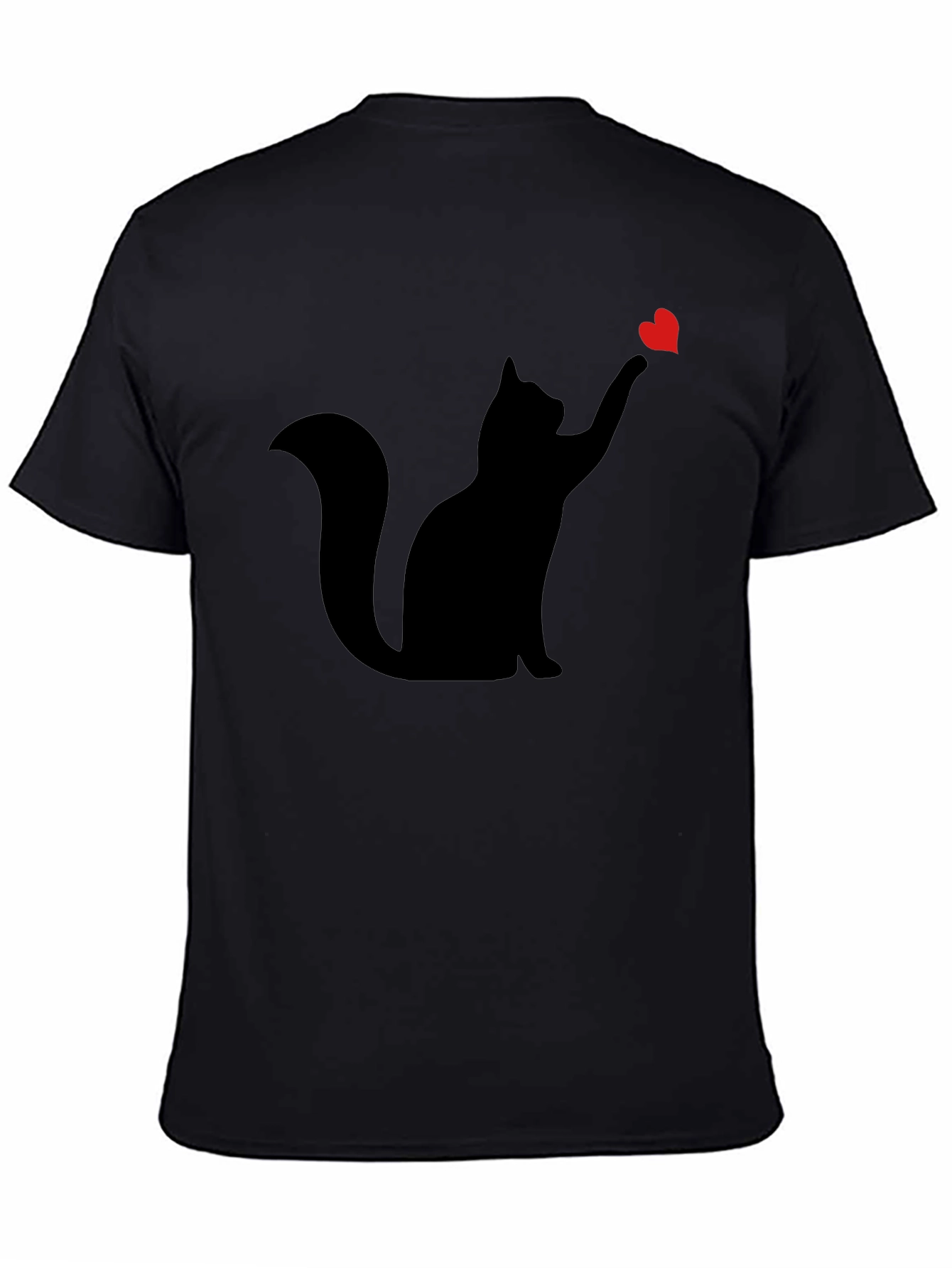 Black Cat Heart T-Shirt - Mens Graphic Tee