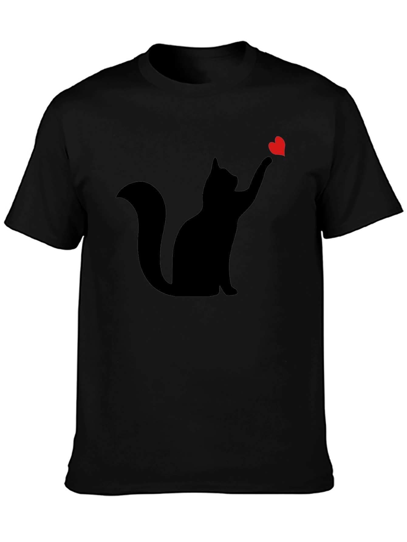 Black Cat Heart T-Shirt - Mens Graphic Tee