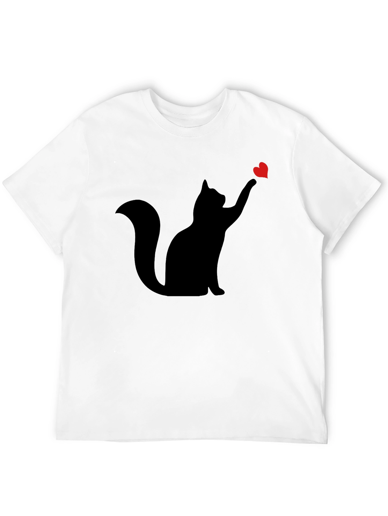 Black Cat Heart T-Shirt - Mens Graphic Tee