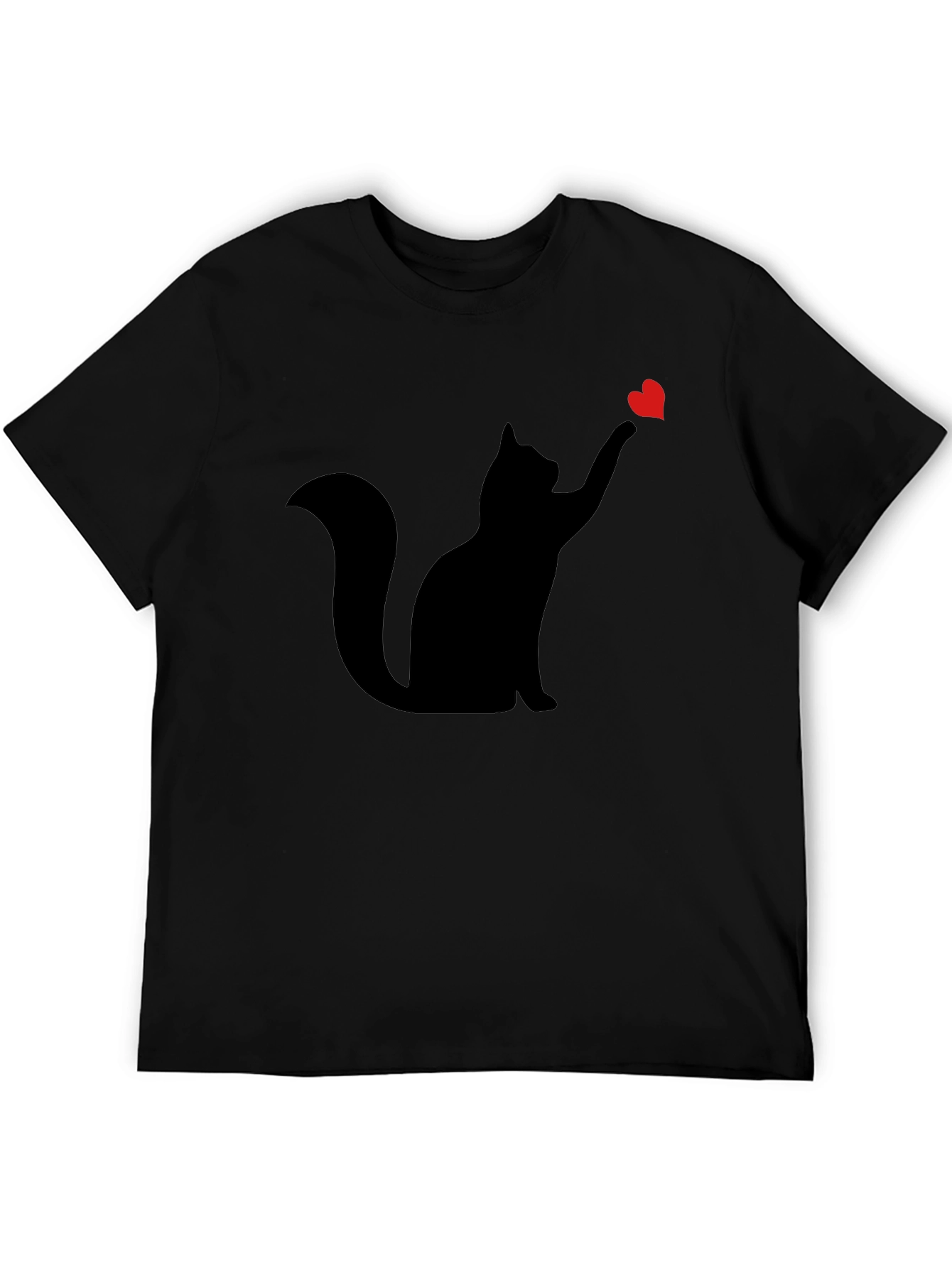 Black Cat Heart T-Shirt - Mens Graphic Tee