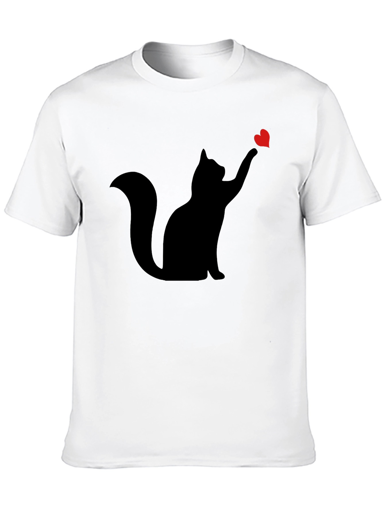 Black Cat Heart T-Shirt - Mens Graphic Tee
