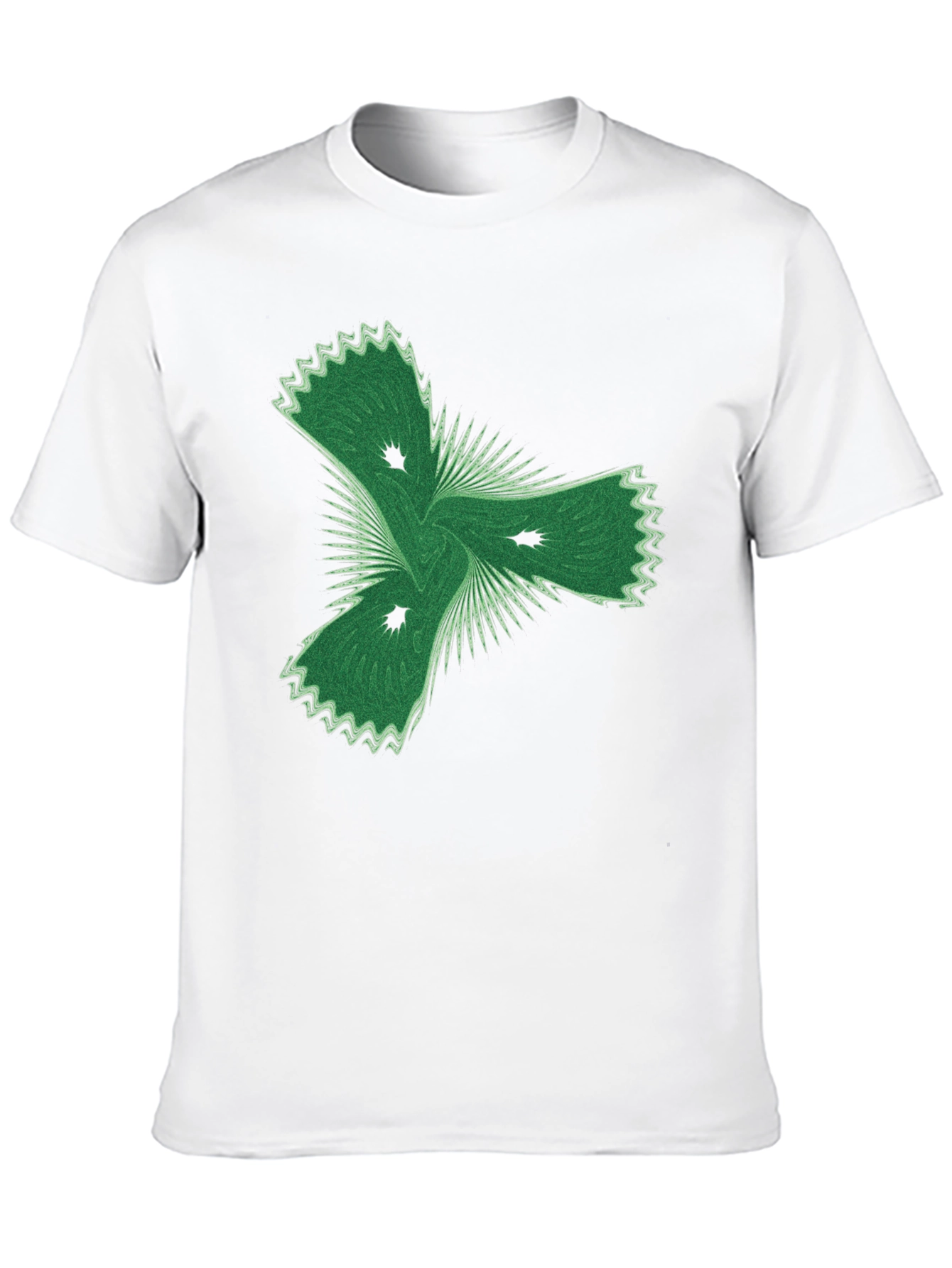 Abstract Green Graphic Black T-Shirt