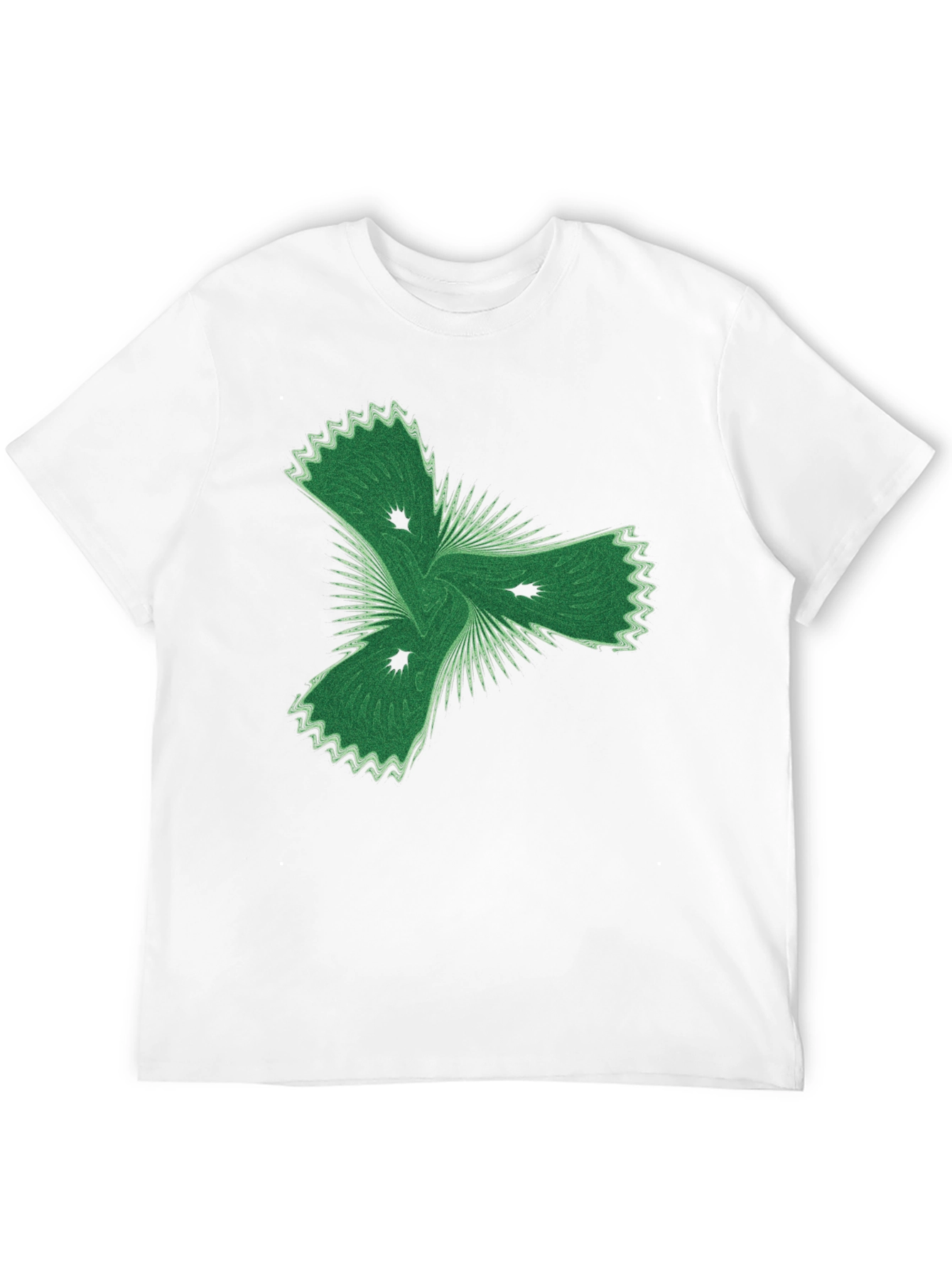Abstract Green Graphic Black T-Shirt