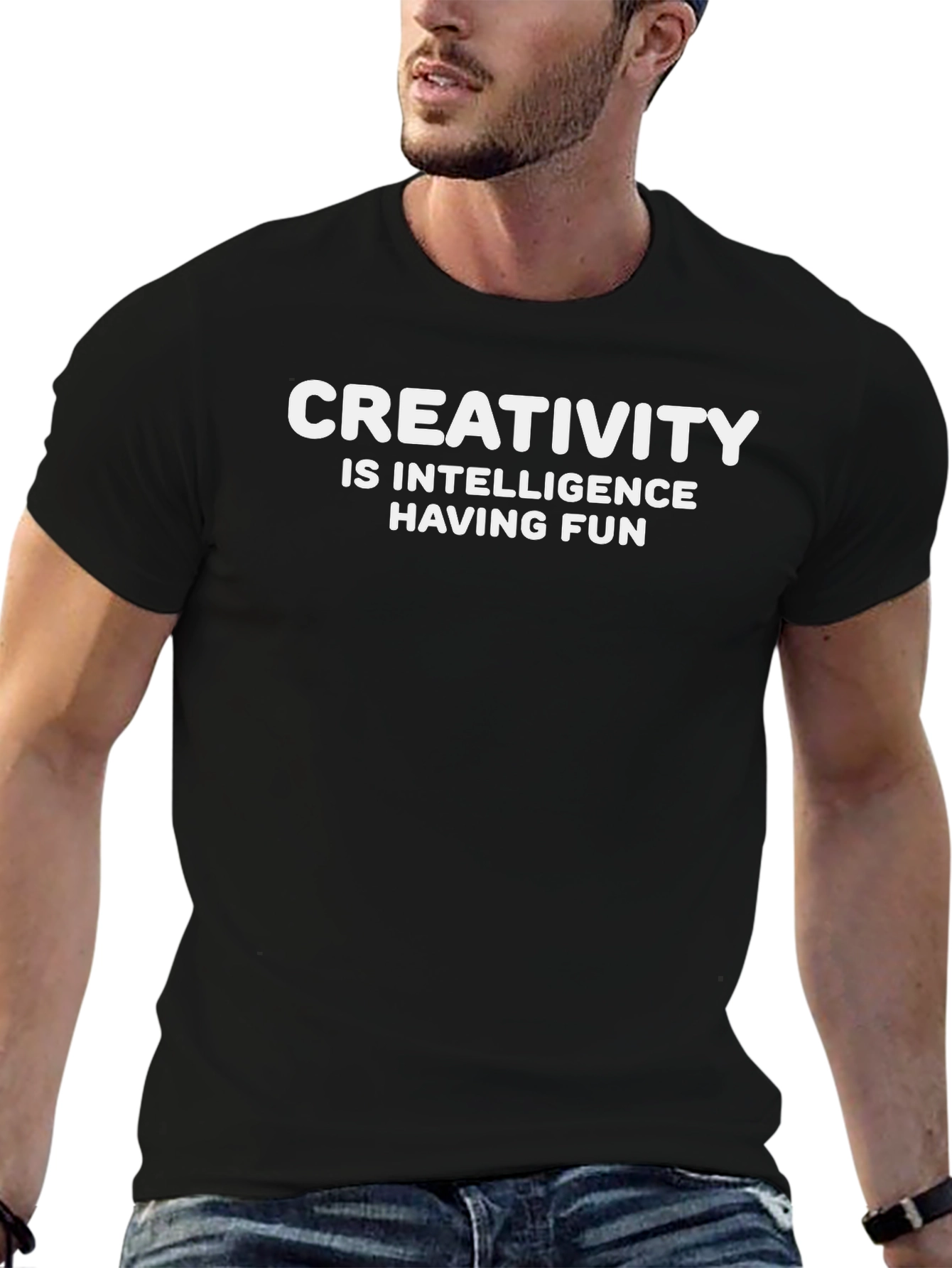 Creativity Intelligence Fun Black Graphic T-Shirt