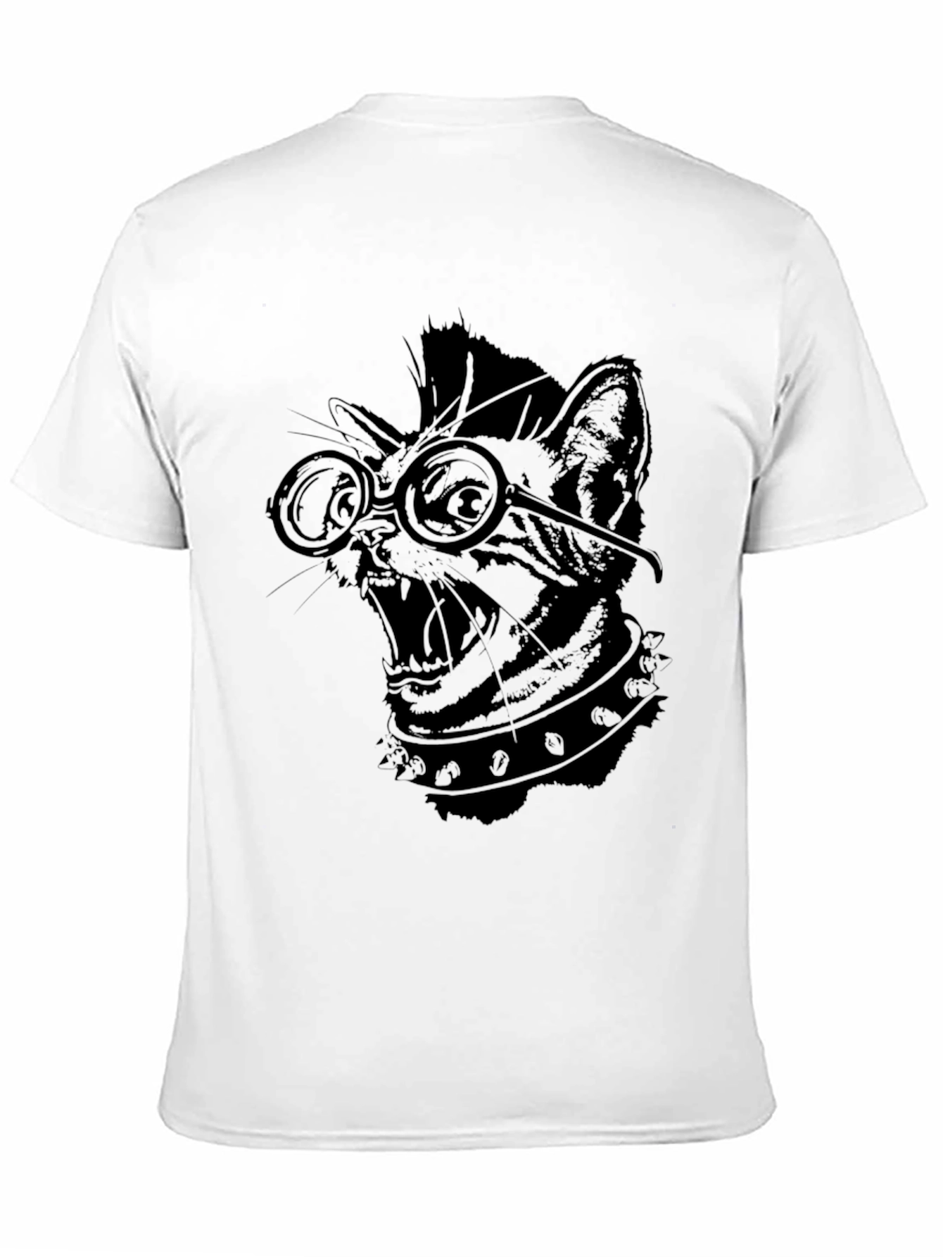 Punk Rock Cat T-Shirt - Black Graphic Tee