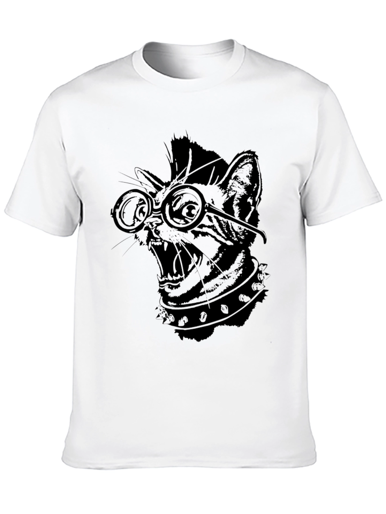 Punk Rock Cat T-Shirt - Black Graphic Tee