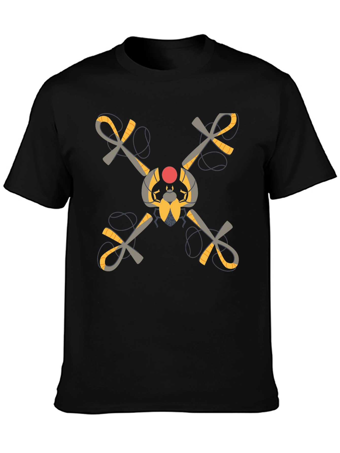 Mens Black T-Shirt with Mysterious Symbol