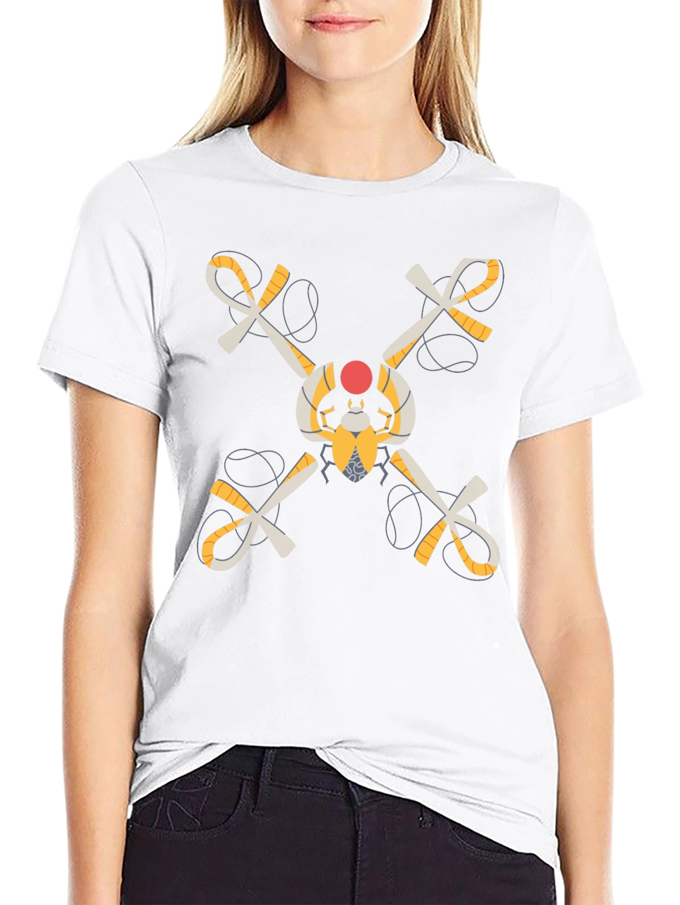 Mens Black T-Shirt with Mysterious Symbol