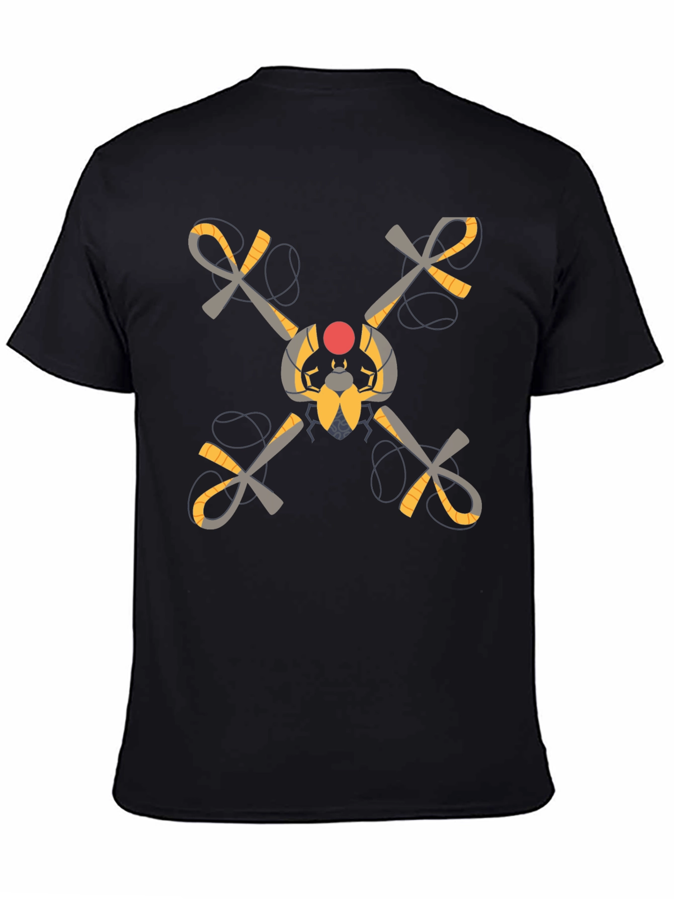 Mens Black T-Shirt with Mysterious Symbol