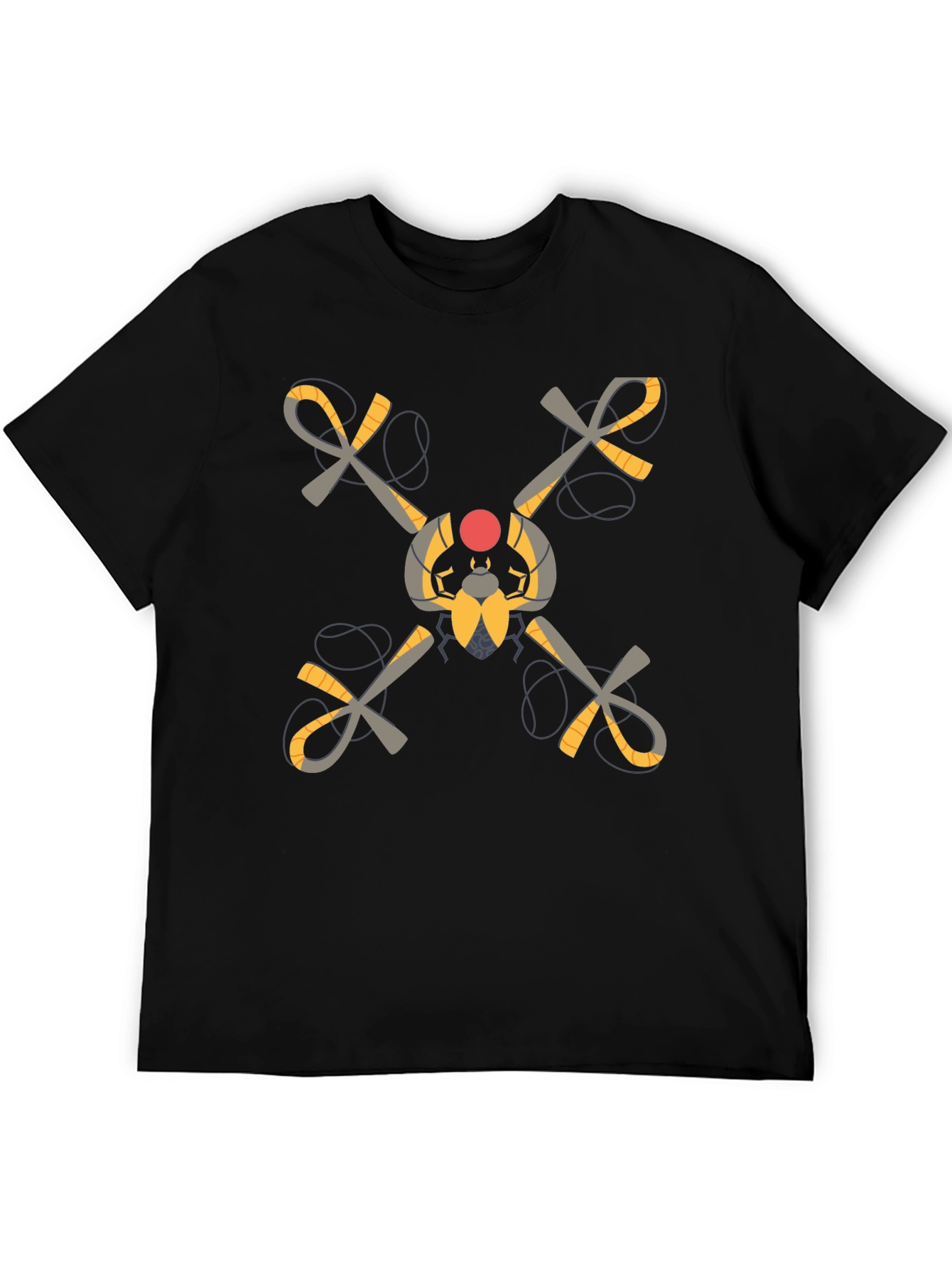Mens Black T-Shirt with Mysterious Symbol