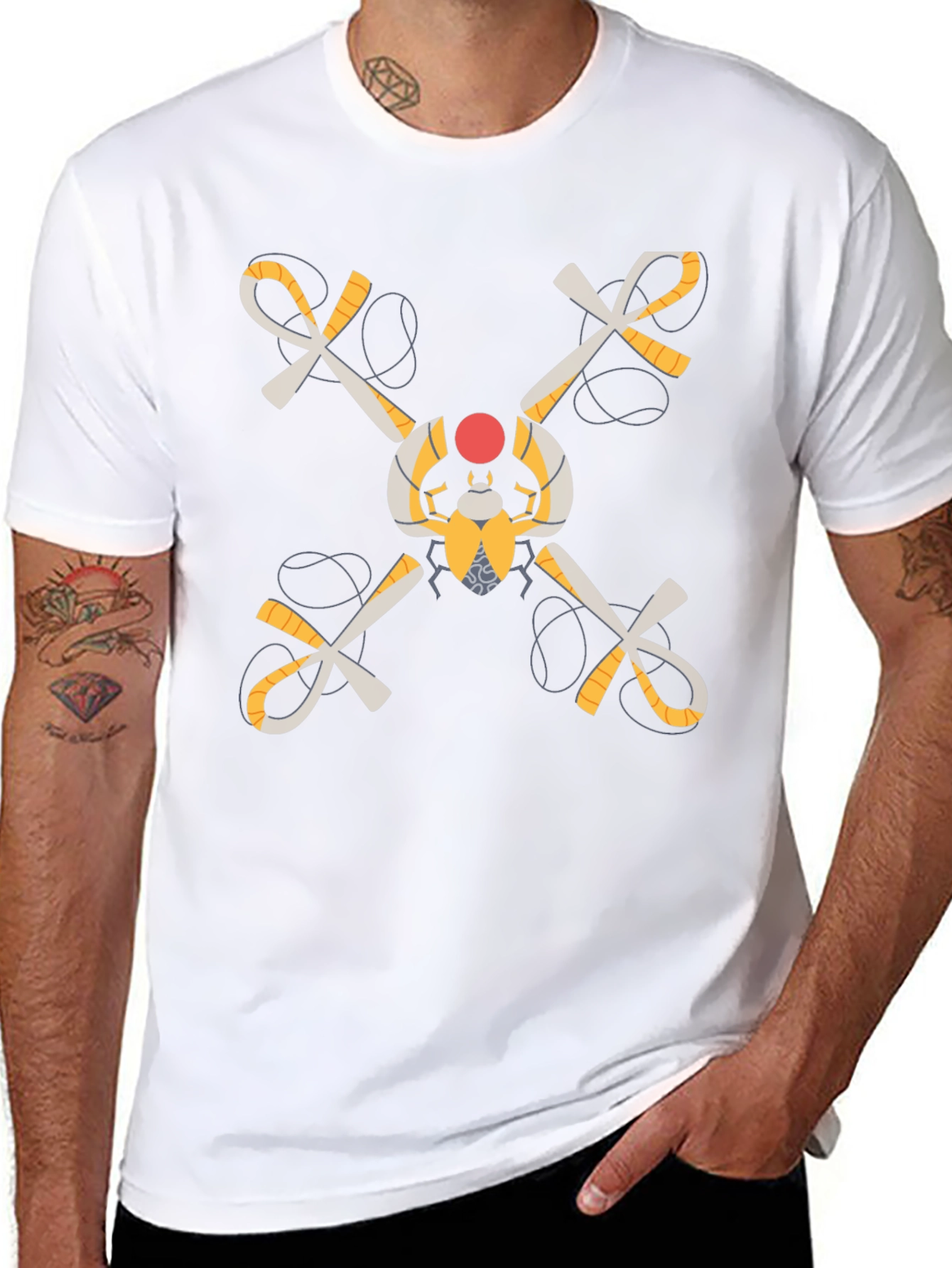 Mens Black T-Shirt with Mysterious Symbol
