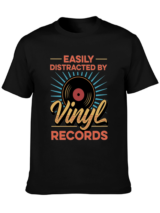Vinyl Records Tee: Easily Distracted Music Lover T-Shirt