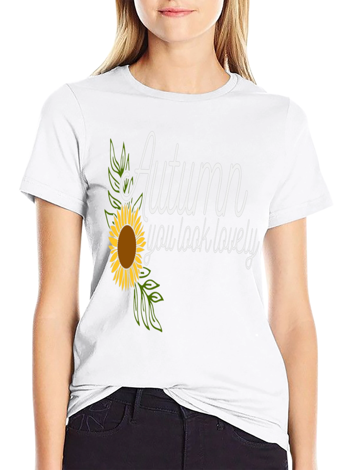 Autumn Sunflower Graphic Tee - You Look Lovely