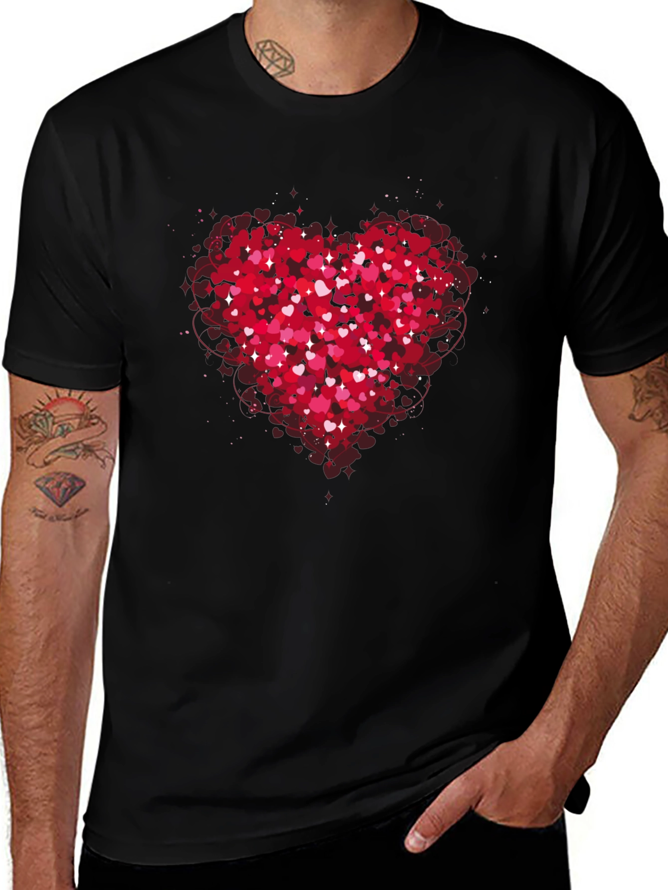 Heart of Hearts Graphic Tee - Black