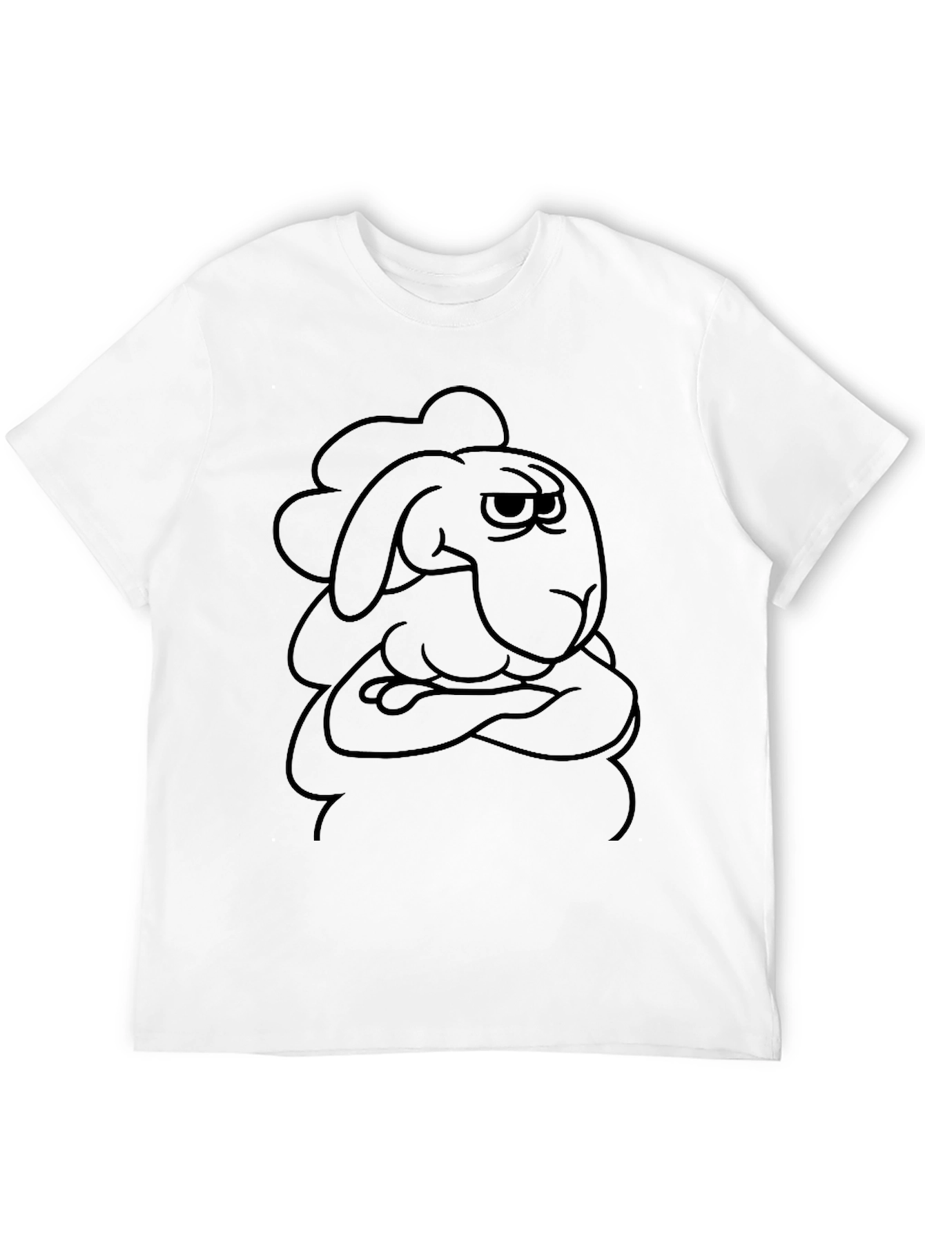 Grumpy Sheep Graphic Tee - Black Cotton T-Shirt