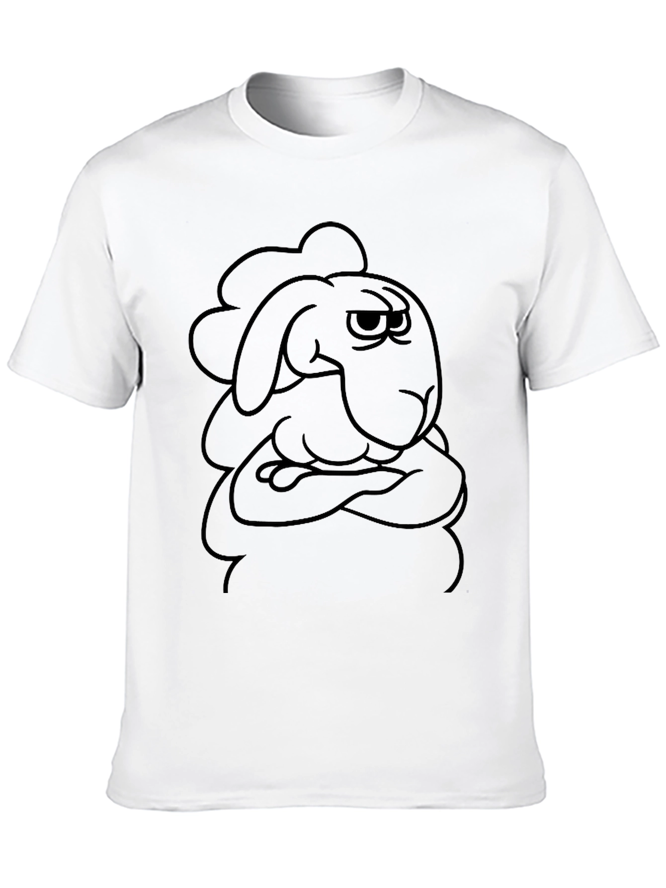 Grumpy Sheep Graphic Tee - Black Cotton T-Shirt
