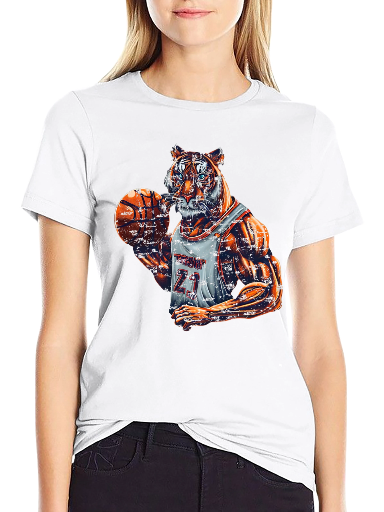 Tiger Basketball Player Graphic Tee