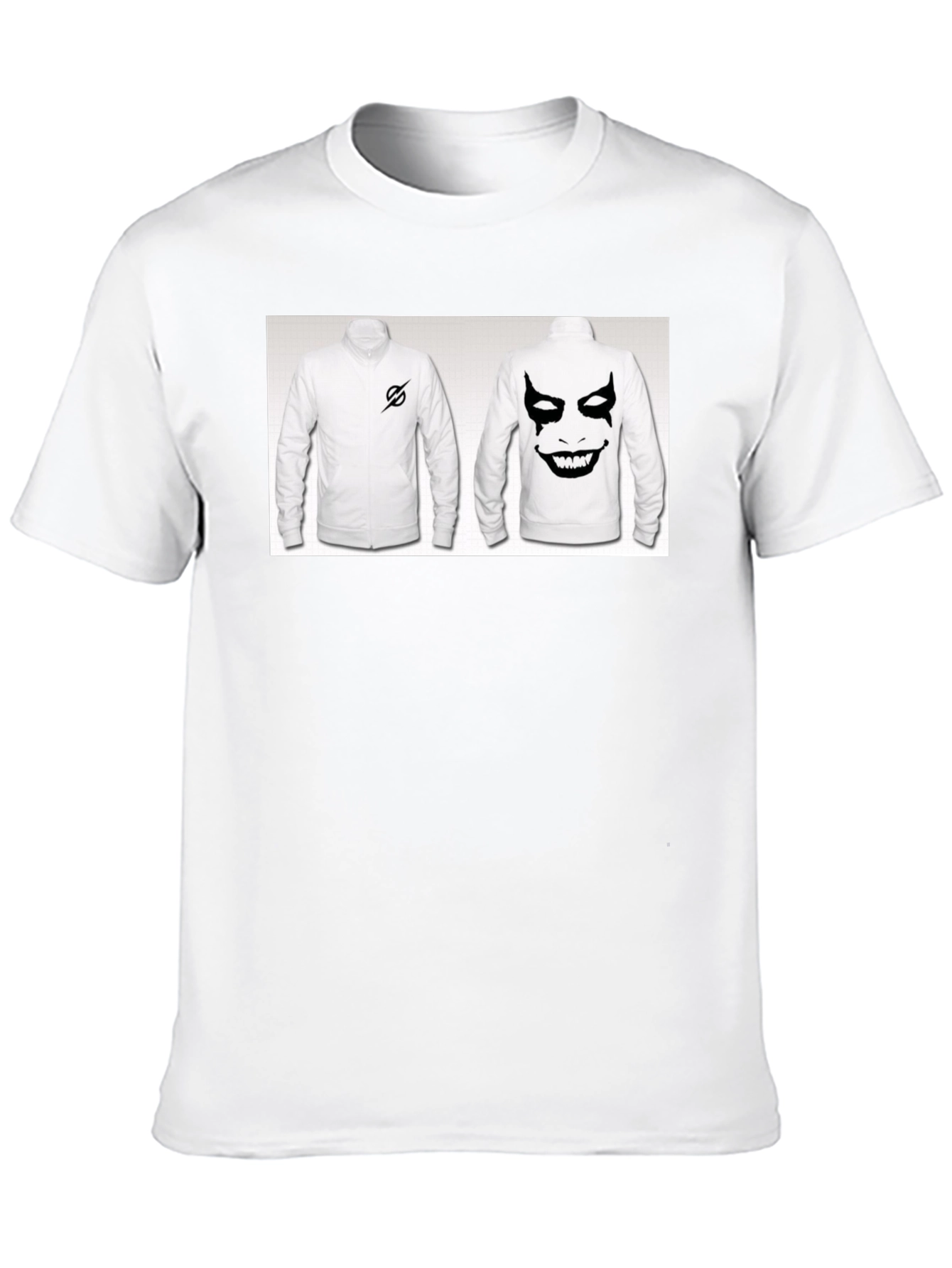 Black T-Shirt with Unique Jacket Print