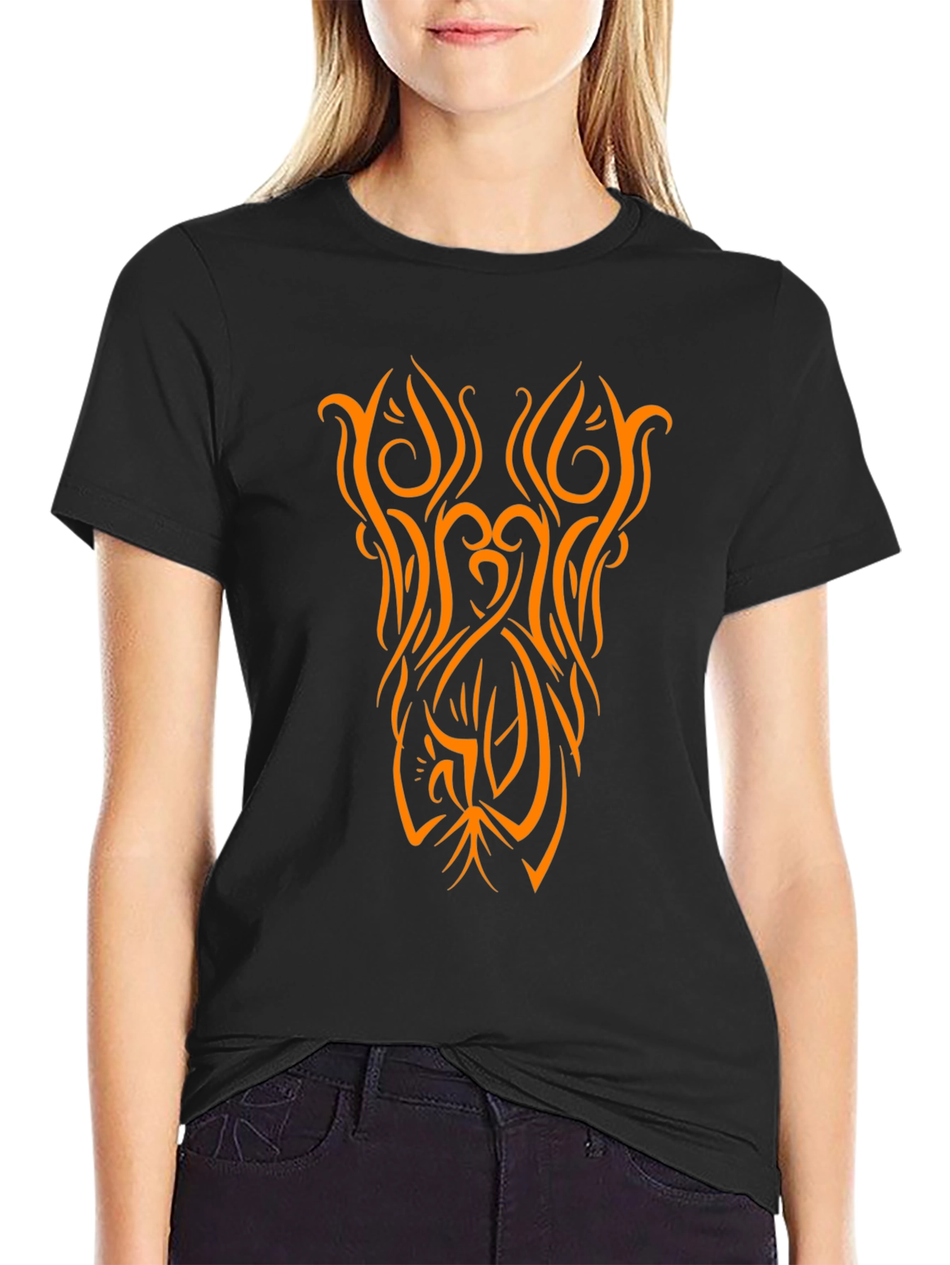 Modern Tribal Graphic Black T-Shirt