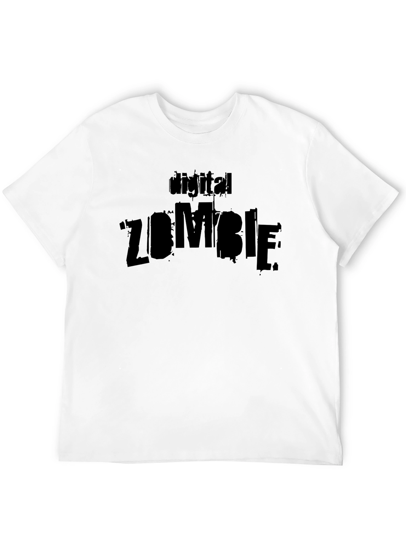 Digital Zombie Graphic Black T-Shirt