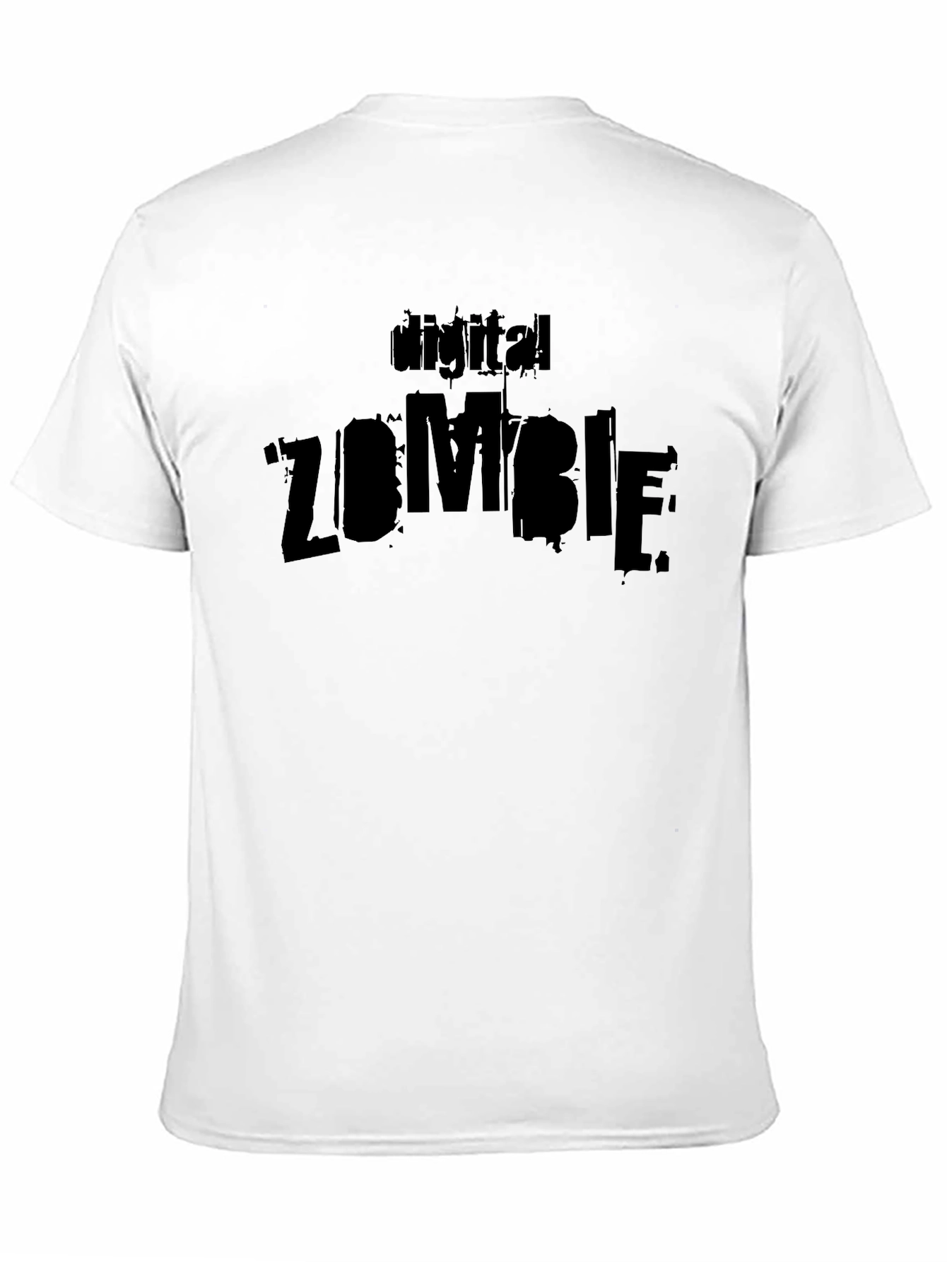 Digital Zombie Graphic Black T-Shirt