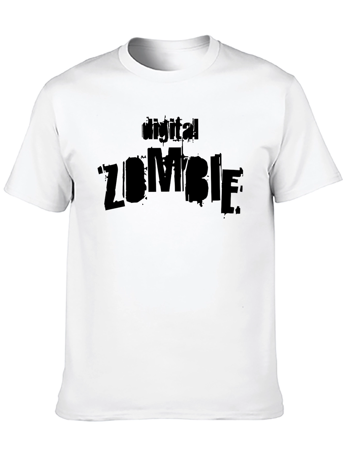 Digital Zombie Graphic Black T-Shirt
