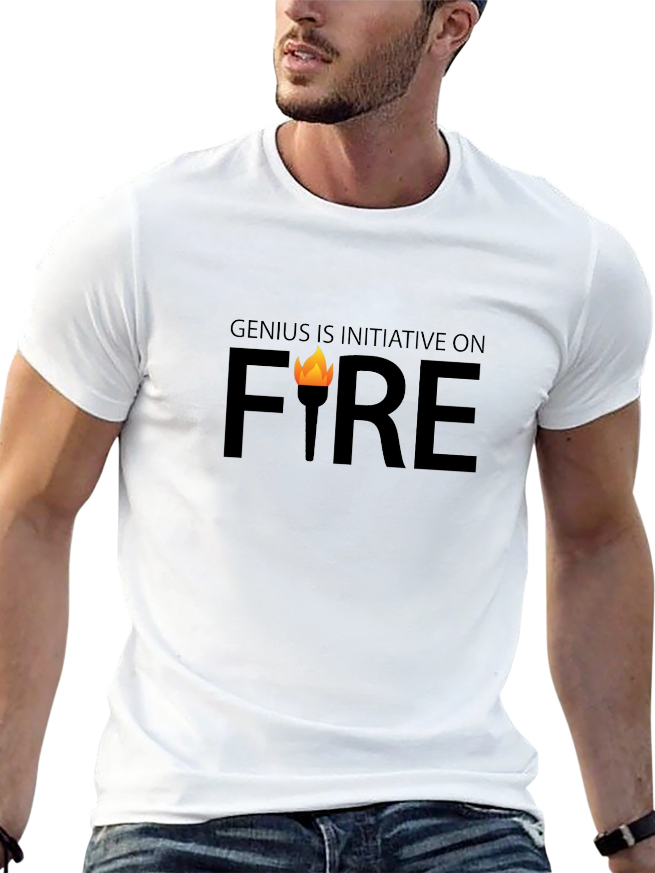 Genius On Fire Graphic T-Shirt - Initiative & Motivation