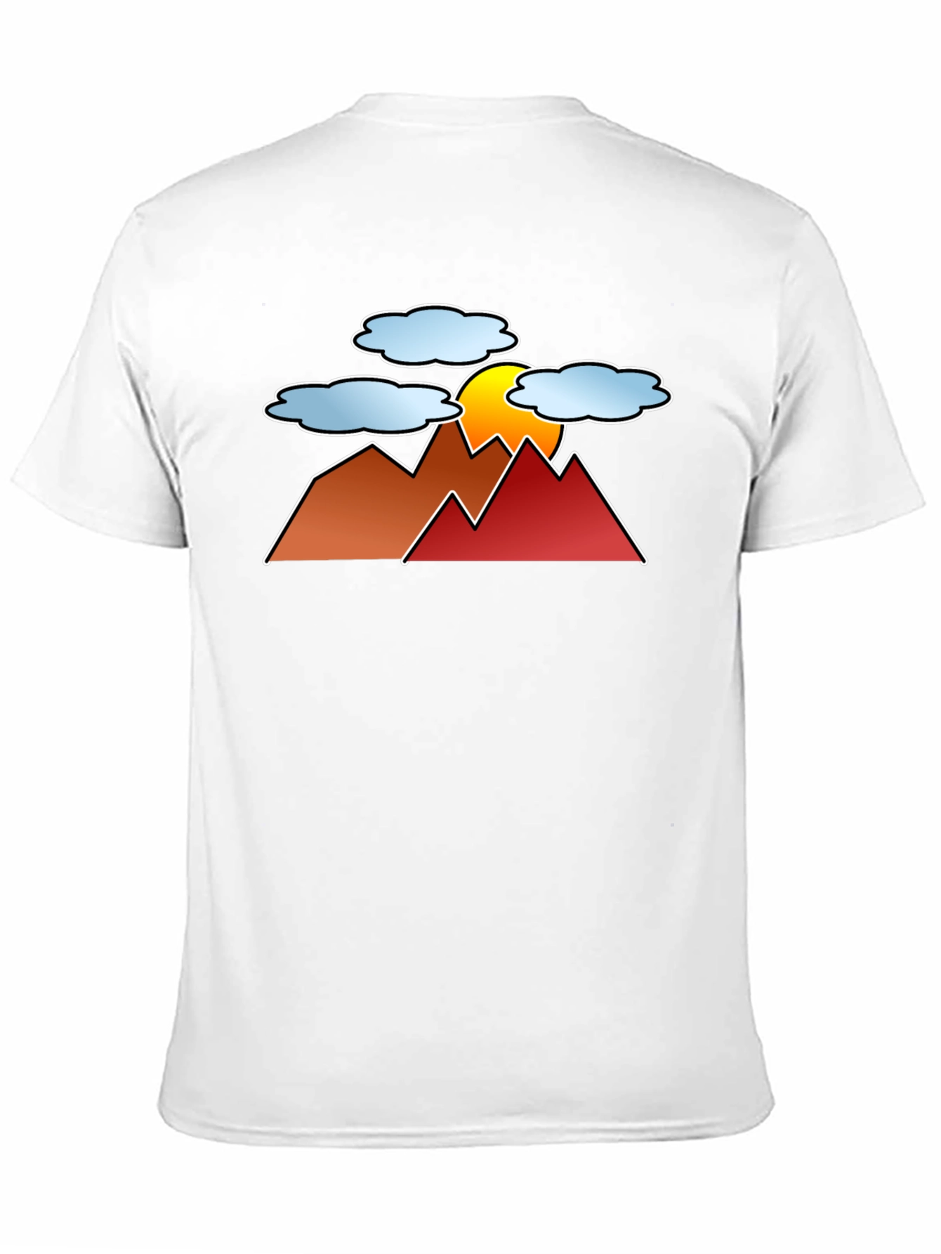 Sunset Mountain Graphic Tee - Black Casual T-Shirt