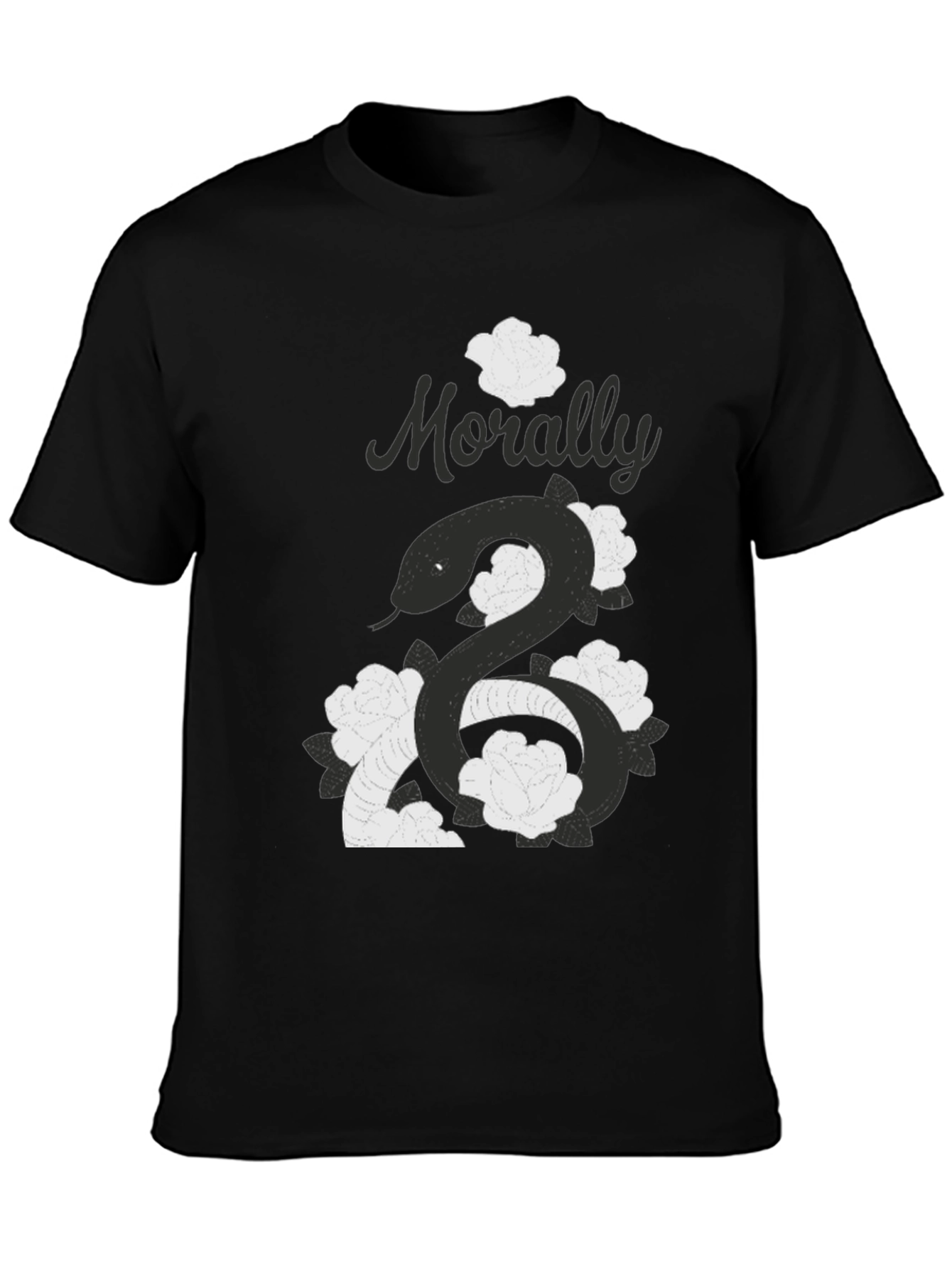 Morally Grey Snake & Roses Graphic T-Shirt